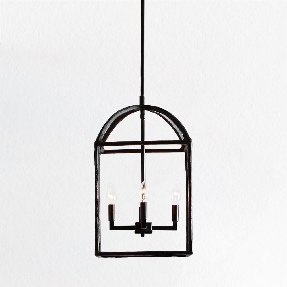 Forged-Iron Finish Ceiling Pendant Light, Black