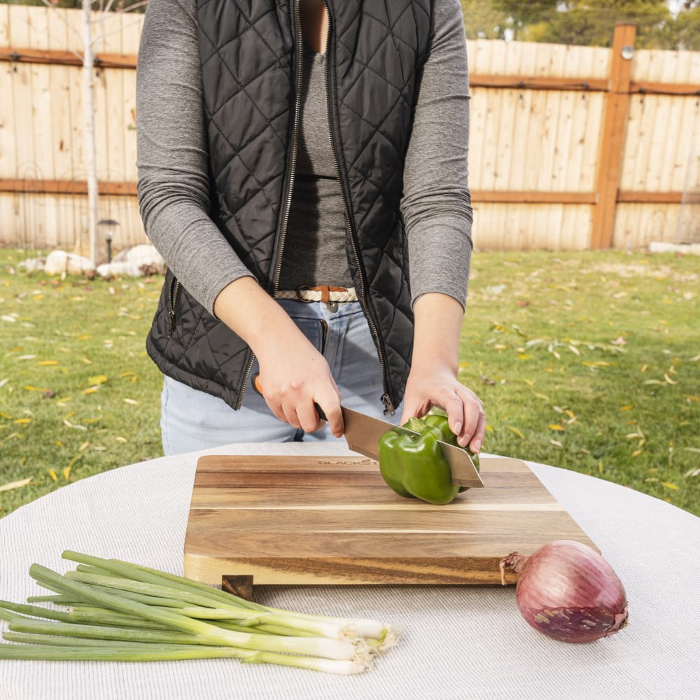 Blackstone 5590 Acacia Wood Griddle Top Cutting Board with Base Support, Brown, 14 L x 11 W x 2 H