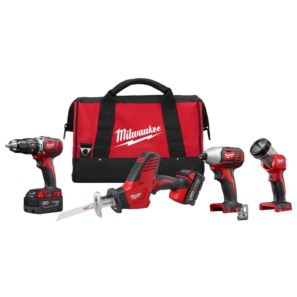 Milwaukee 2695-24 Cordless Combo Kit, 8 Pieces, 18 V Li-Ion, 3 Ah