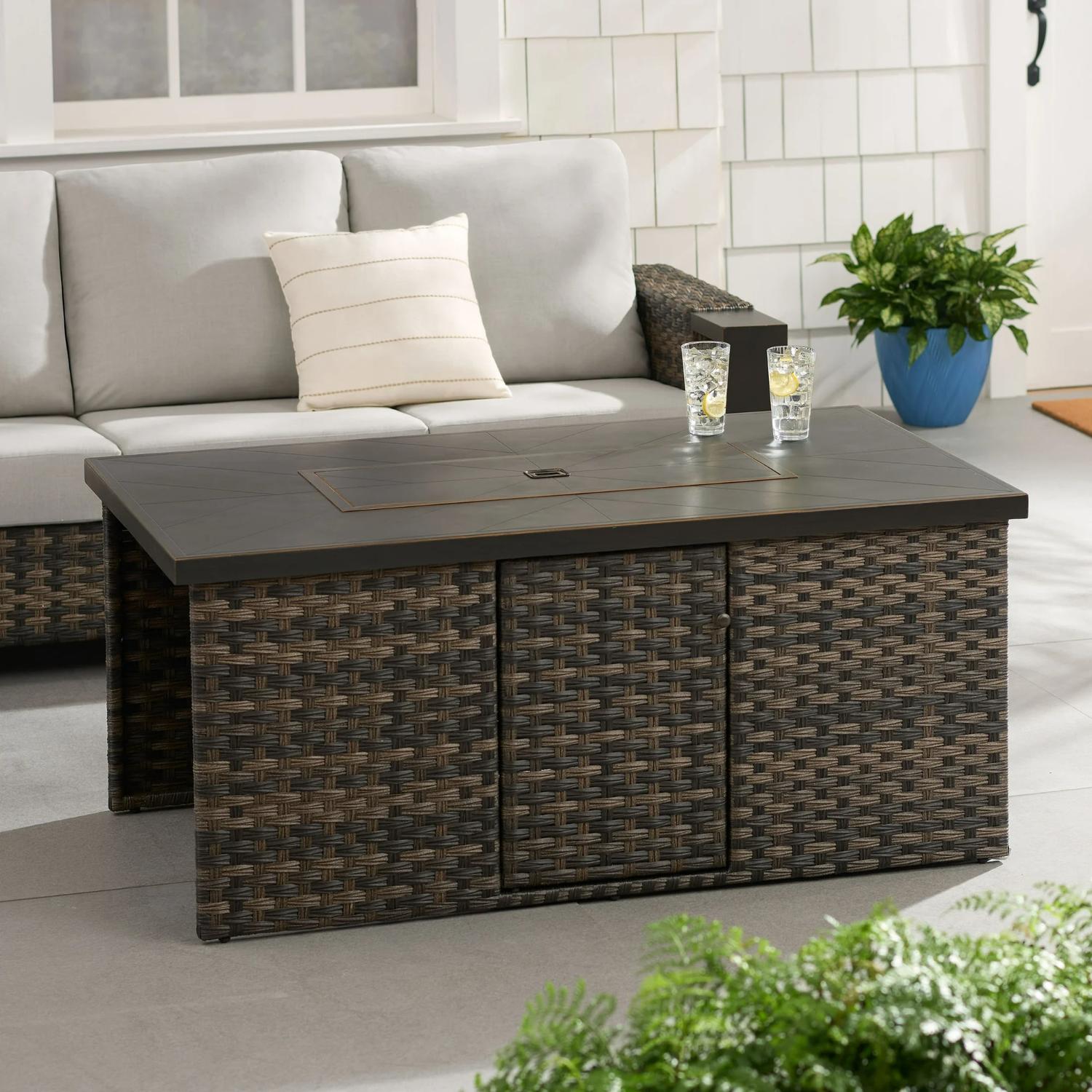 Better Homes & Gardens Rockport Fire Pit Table Brown