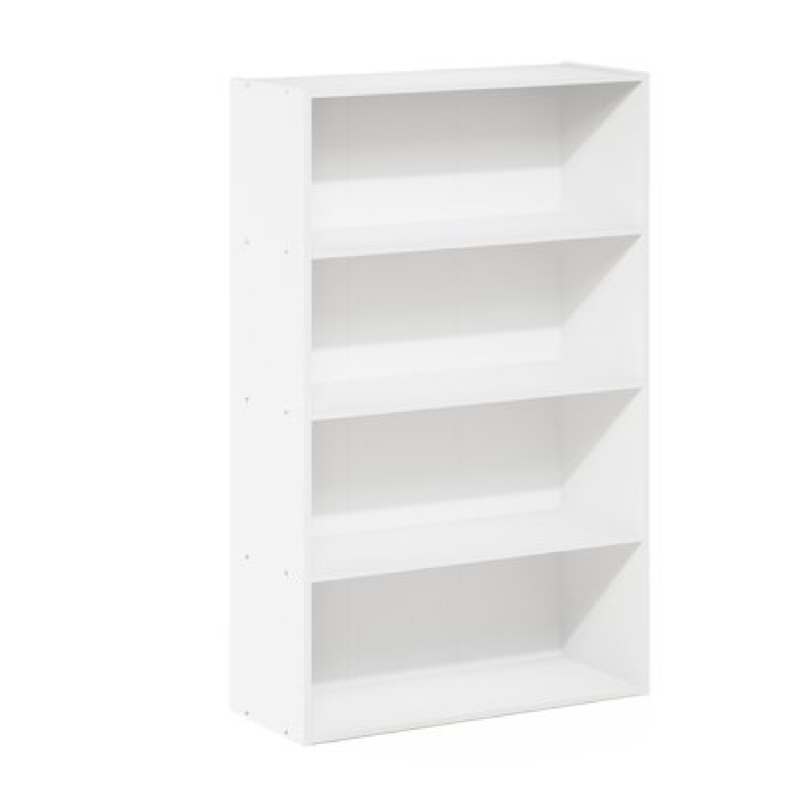 Furinno 11209WH 23.6 in. White Wood 4-Shelf Standard Bookcase with Storage