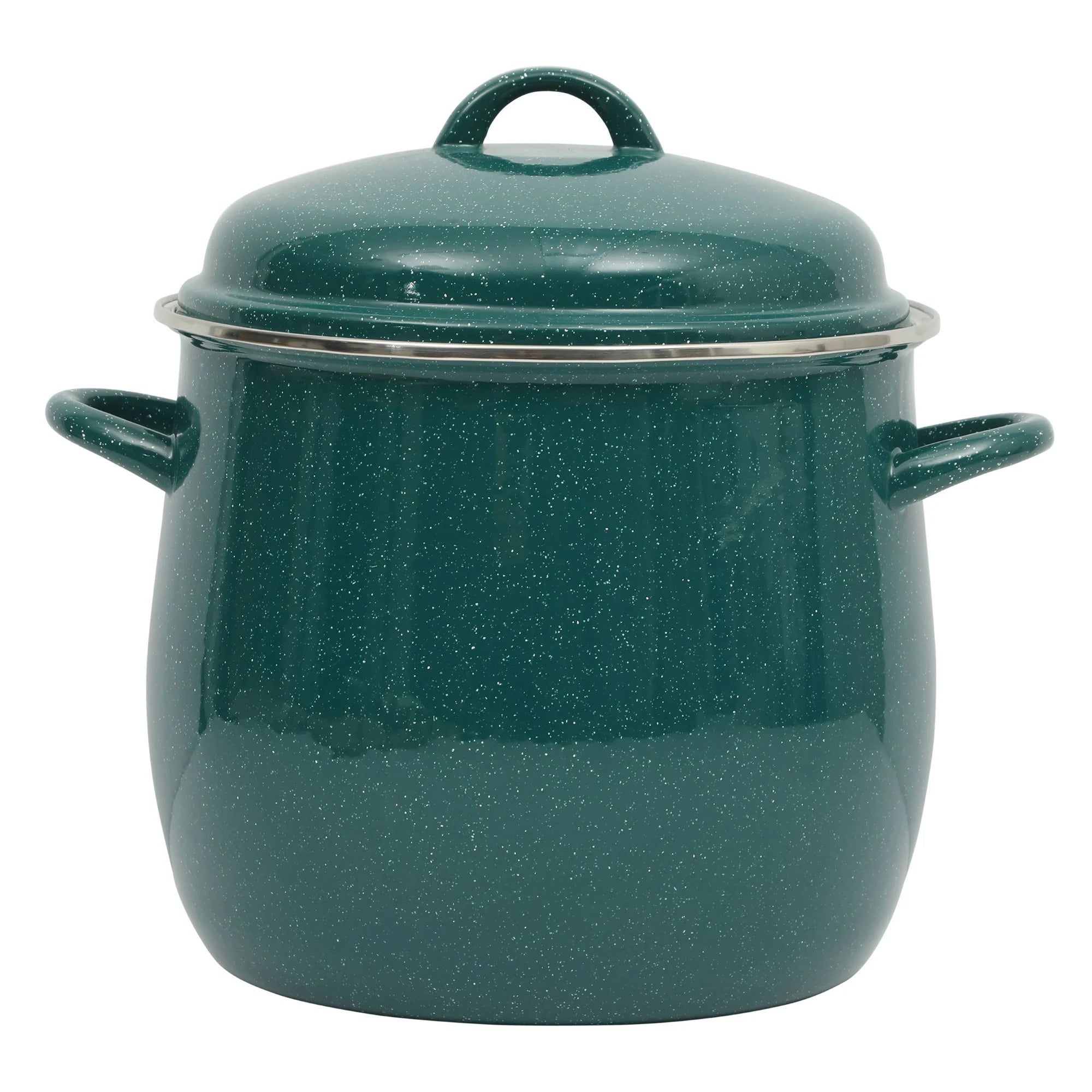 The Pioneer Woman PWD4968818141FI Green Speckle 12-Quart Enamel on Steel Stock Pot