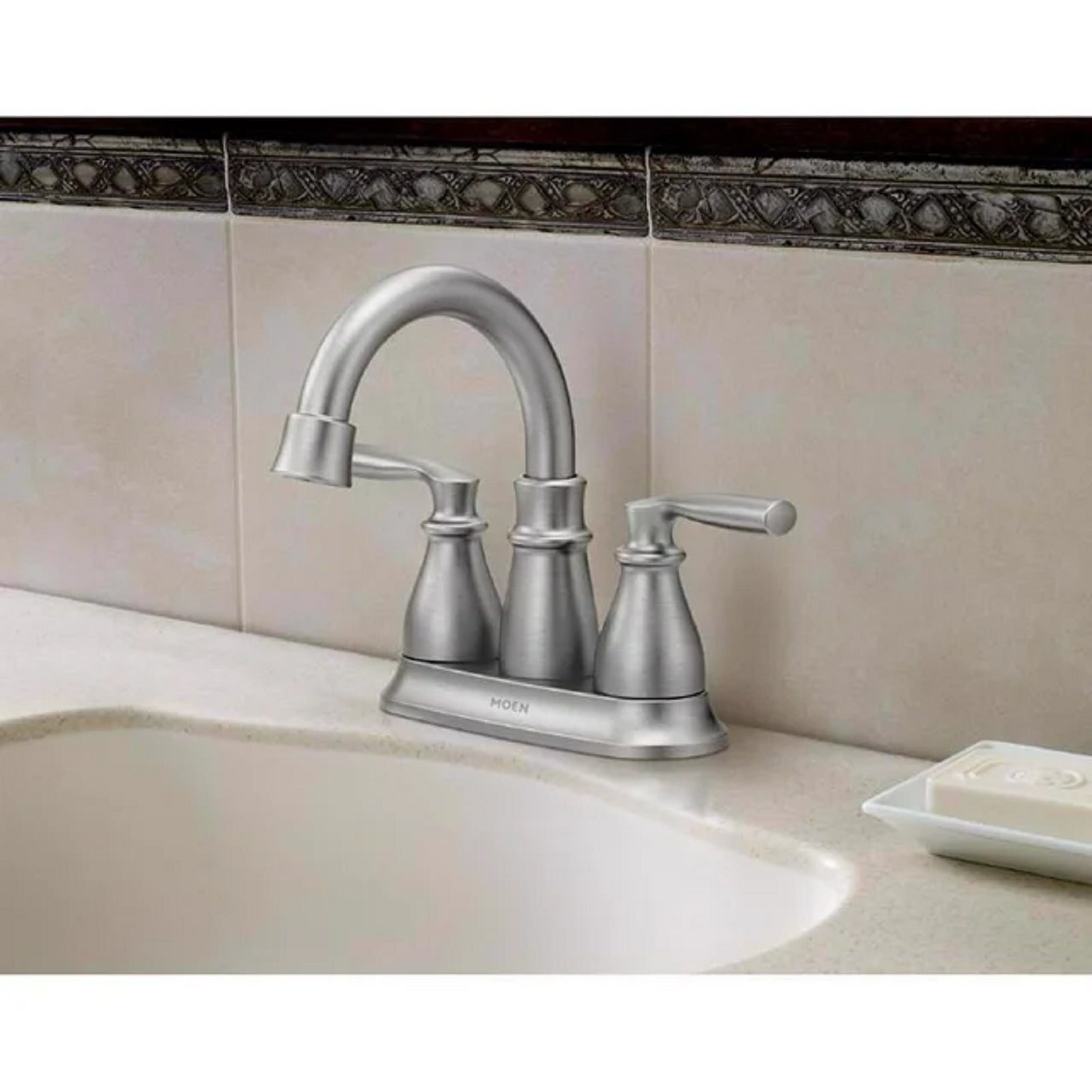 Moen 84537SRN Hilliard Two-Handle High Arc Bathroom Faucet, Brushed Nickel