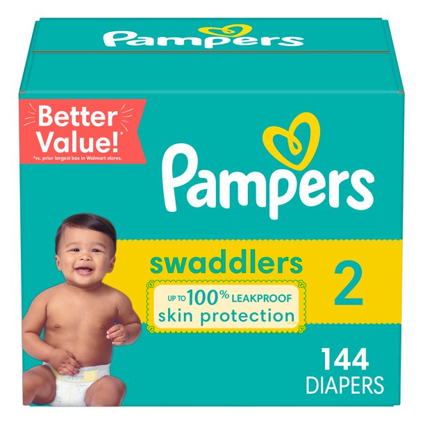 Procter & Gamble 484152789 Pampers Swaddlers Diapers, Soft and Absorbent, Size 2, 144 Count