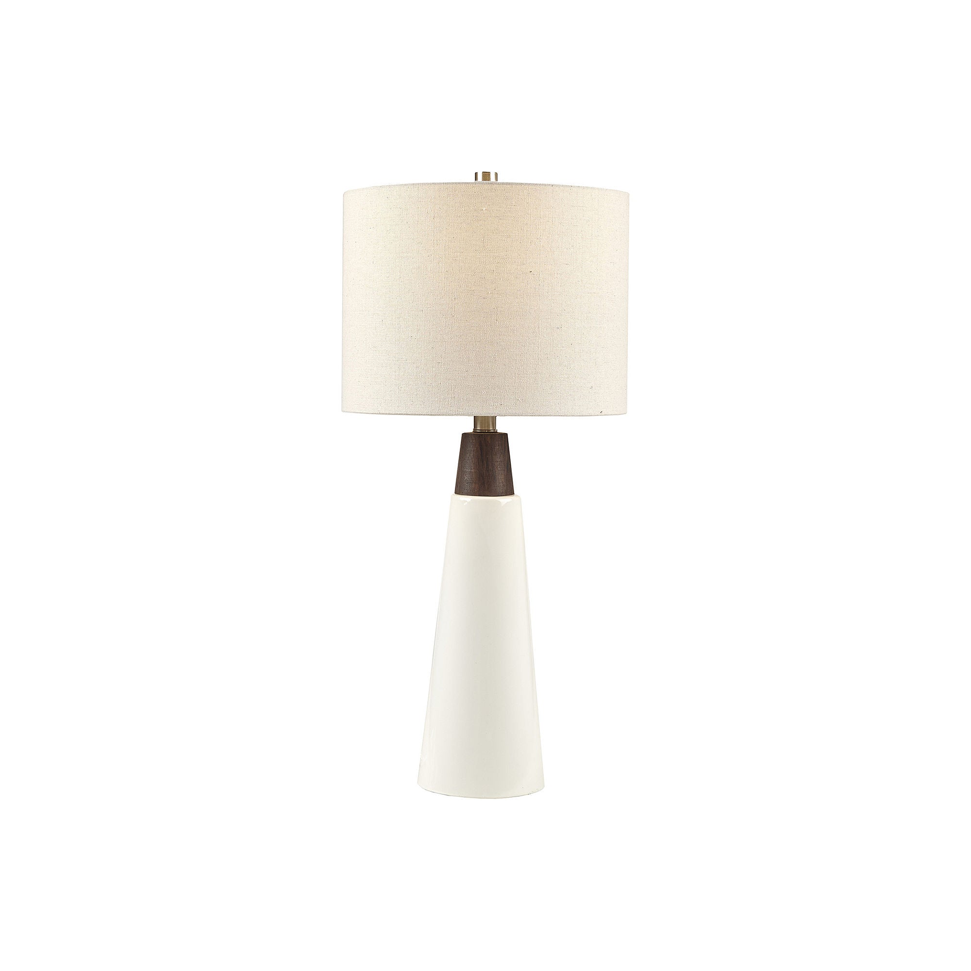 Ink + Ivy Ink+Ivy Tristan Triangular Ceramic And Wood Table Lamp - WHITE CREAM ONE SIZE