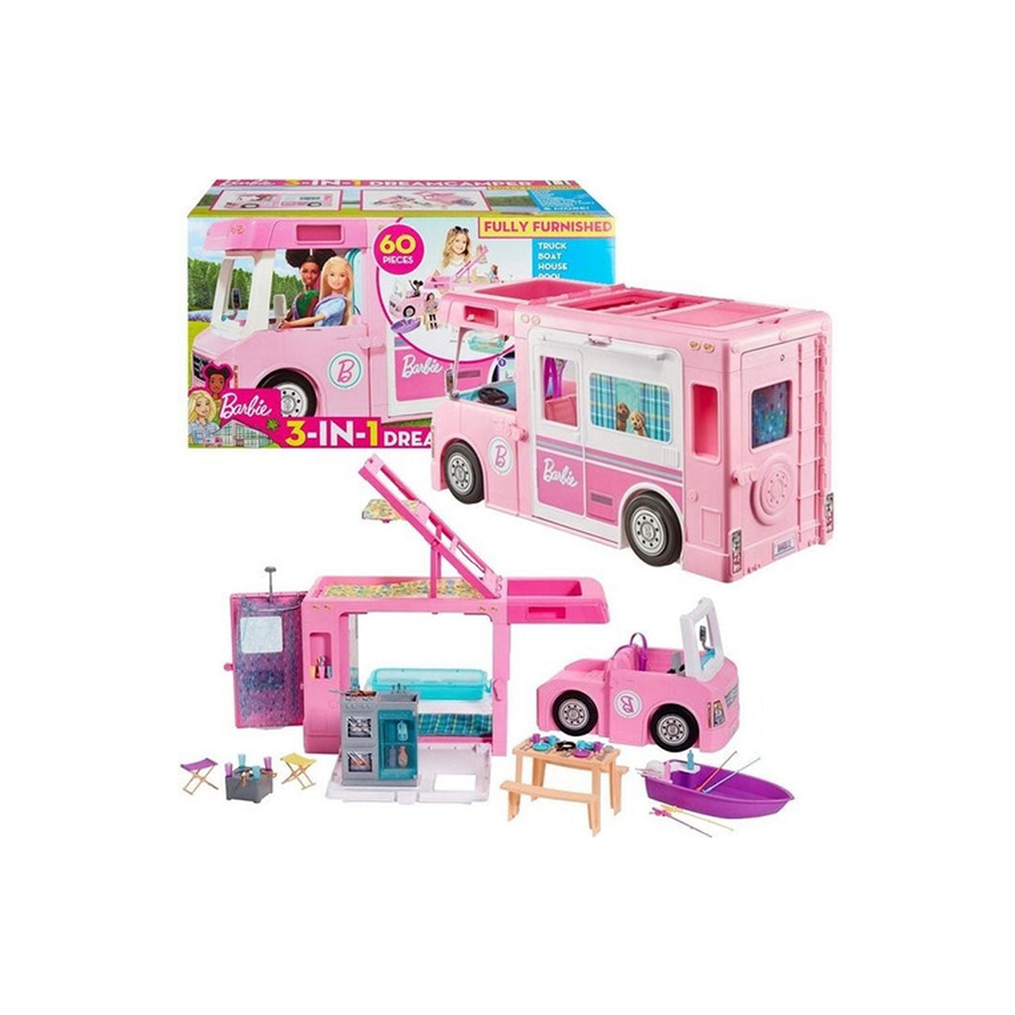 Barbie 76620579 3-in-1 DreamCamper Vehicle with Pool