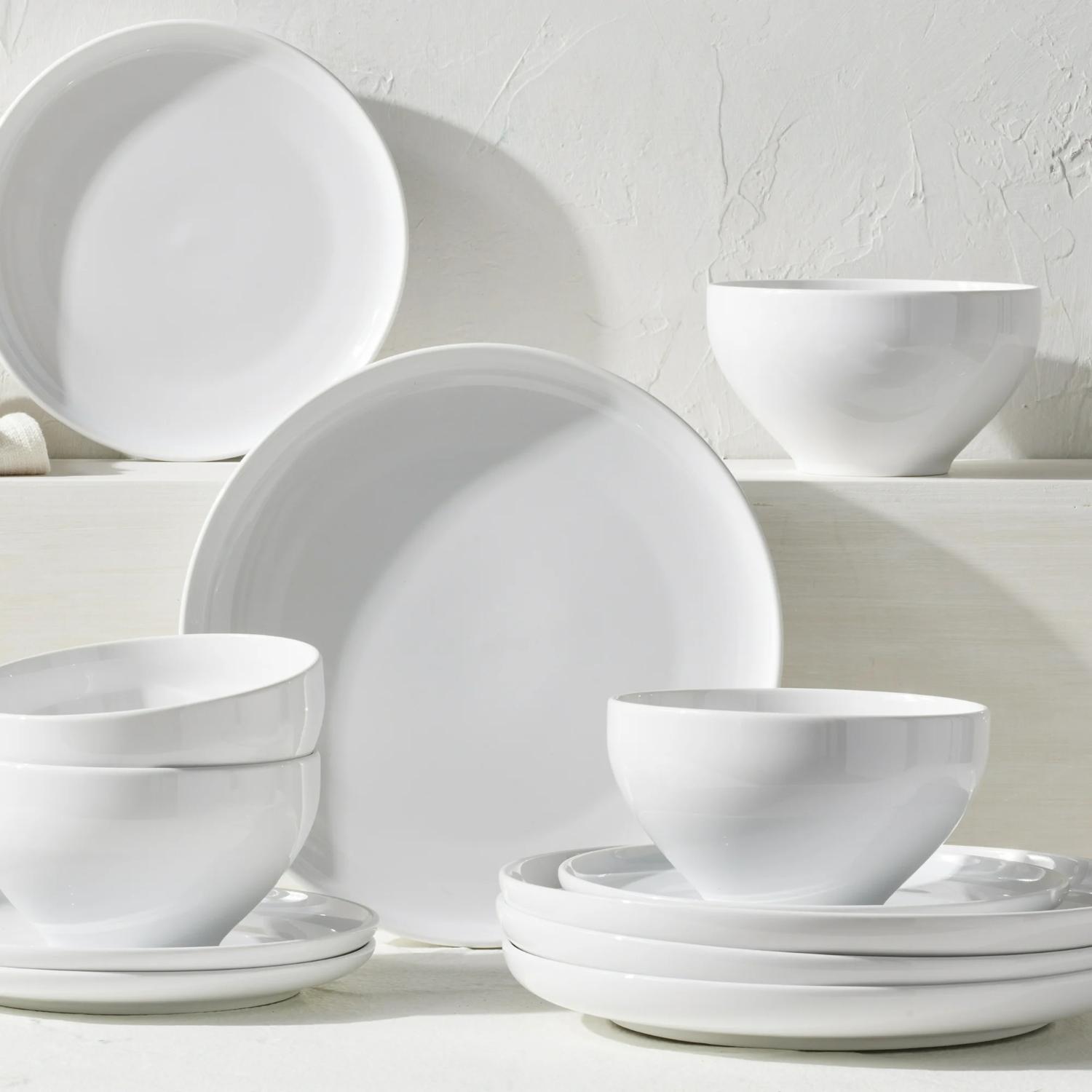 Better Homes & Gardens BHS419050327001 Vivian 12 Piece Porcelain Dinnerware Set White