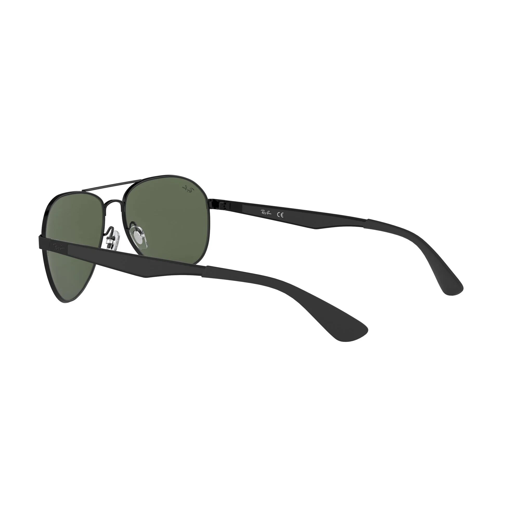 Ray-Ban RB3549 Aviator Sunglasses, Matte Black/Dark Green, 58 mm