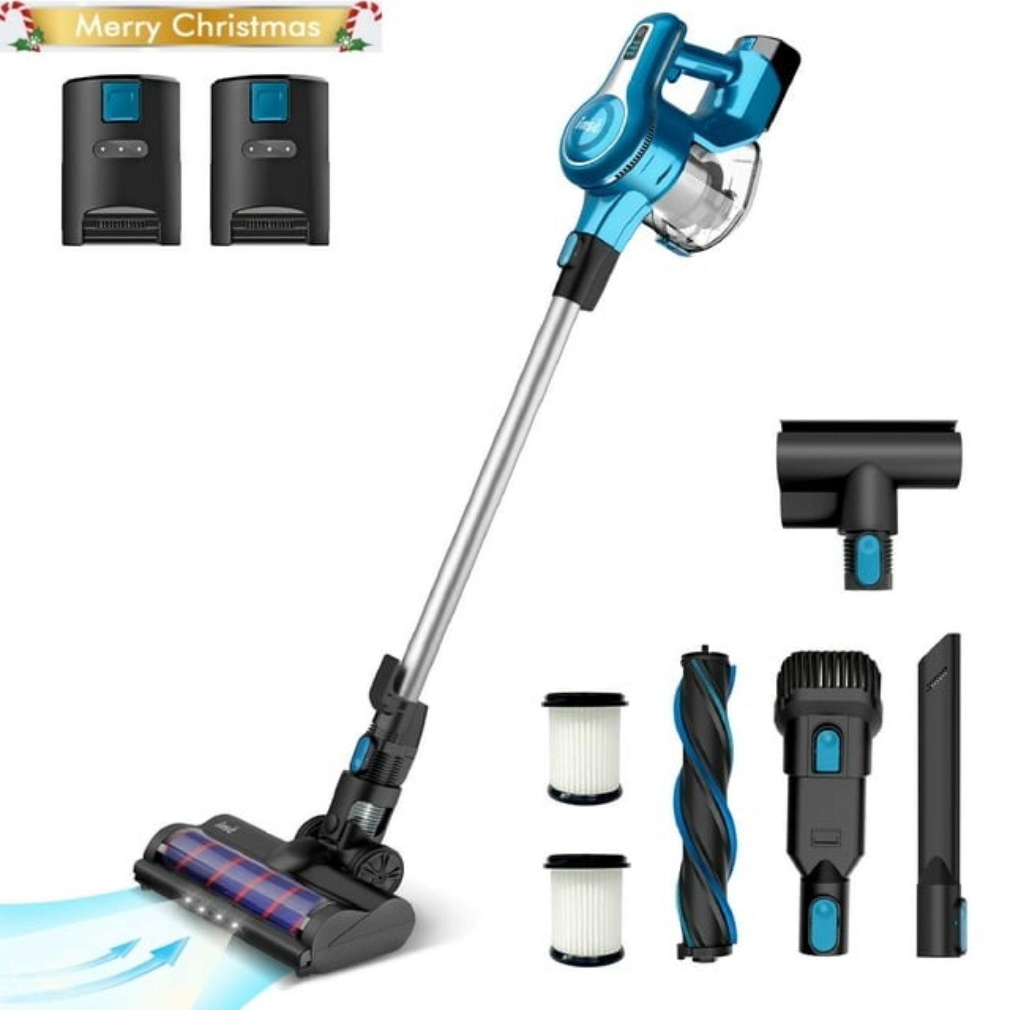 INSE 30Kpa 300W Cordless Vacuum Cleaner with 2 Batteries - Rechargeable