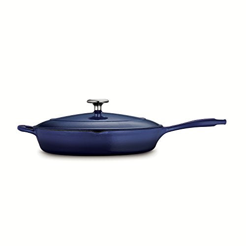 Tramontina 80131/068DS Gourmet Enameled Cast Iron Covered Skillet - Gradated Cobalt, 12