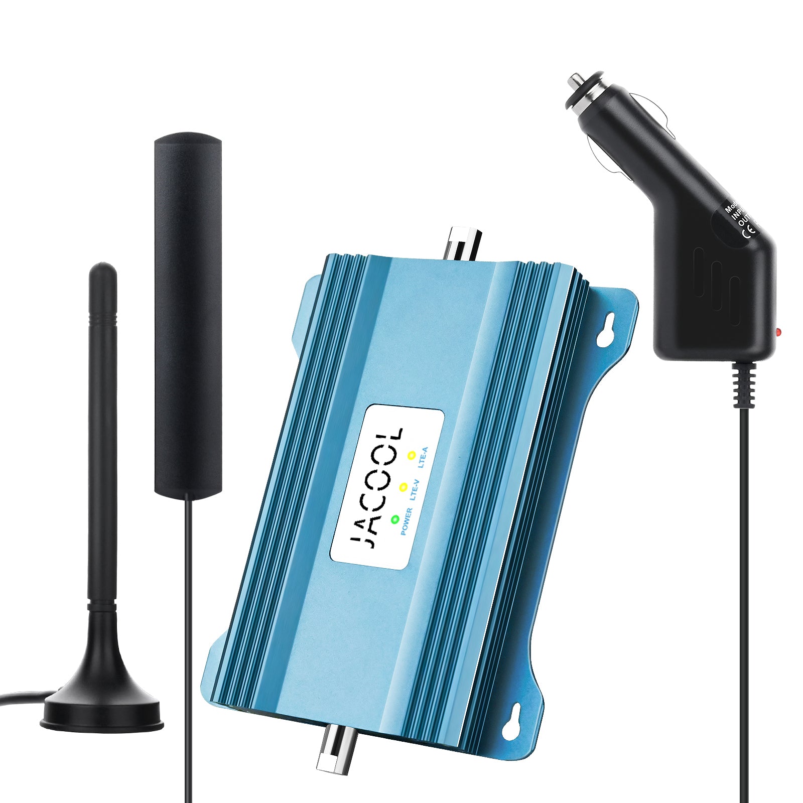 Jacool DC70-9 Omni-Directional Cell Phone Signal Booster For Car Truck SUV Vehicle, Blue