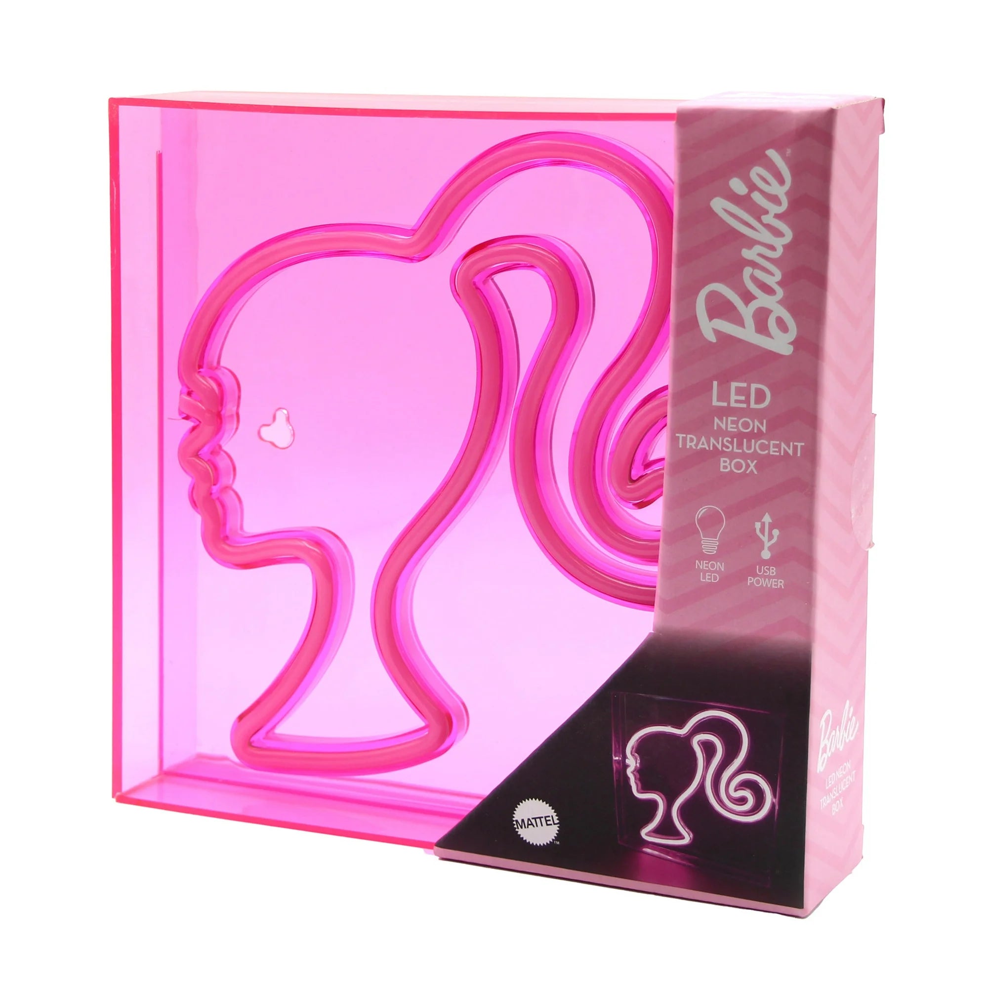 Barbie BARLED103WM Icon LED Neon Pink Sign - 9x9 Square USB Powered