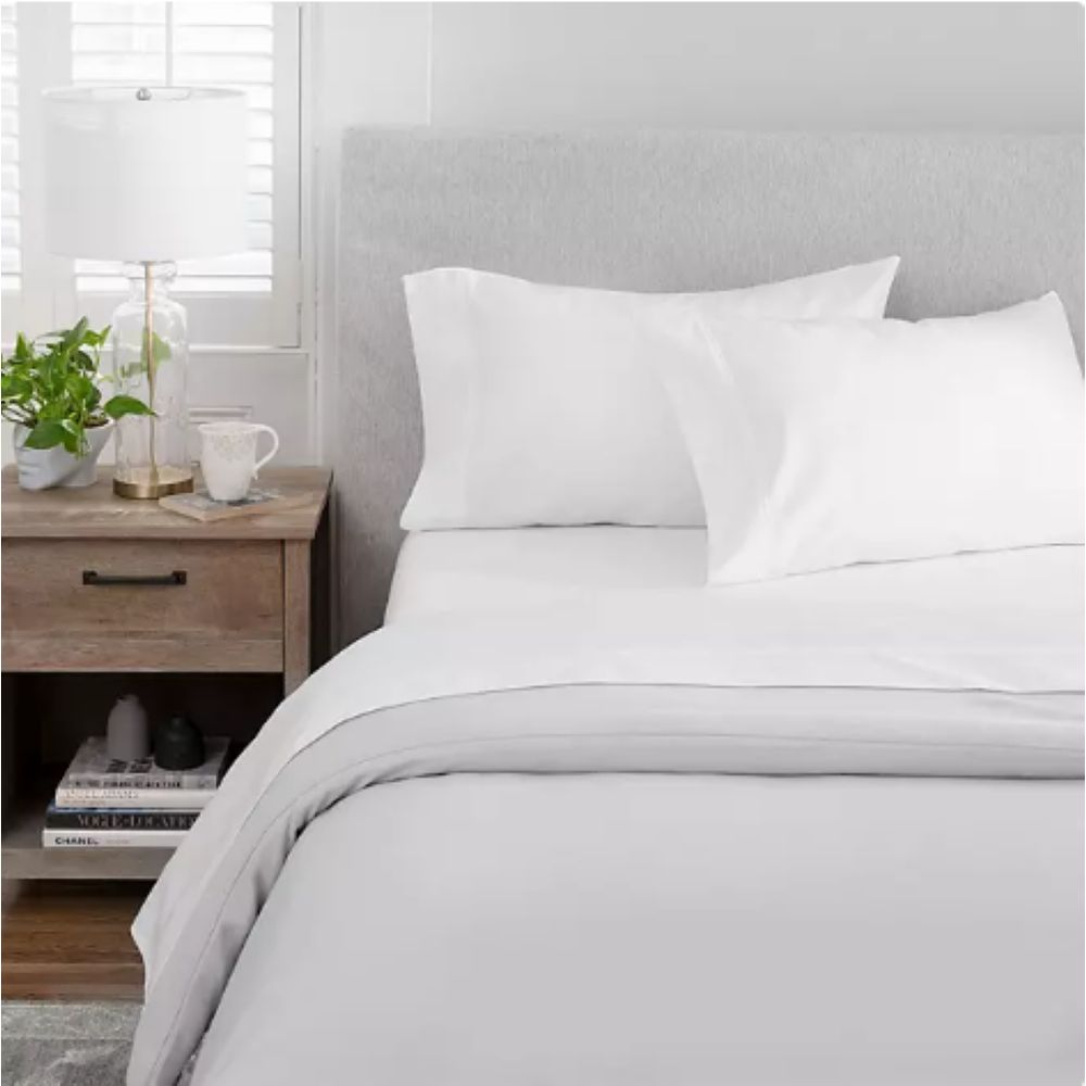 450-Thread-Count Solid Sheet Set, King Artic White