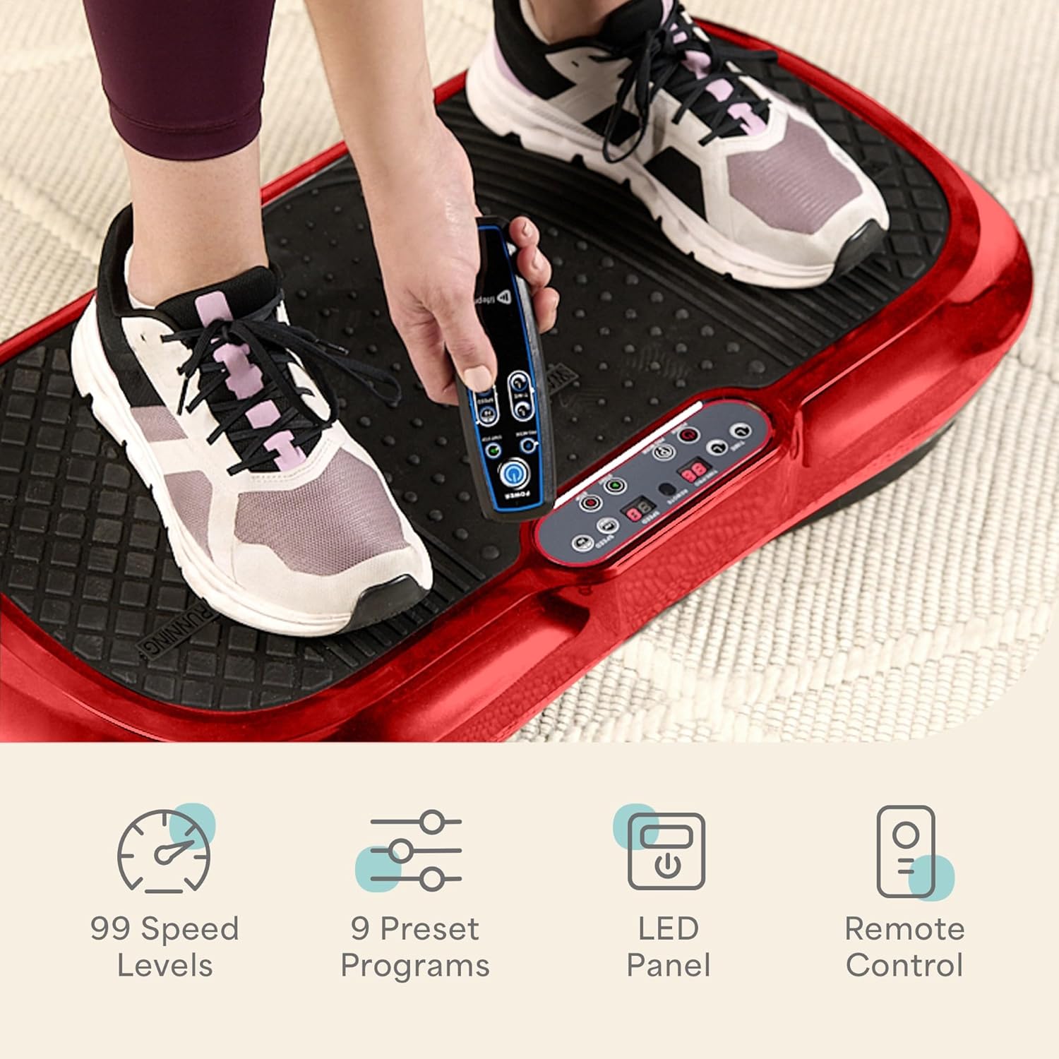 LifePro LP-WVR-RED Whole Body Workout Vibration Plate Exercise Machine, Red