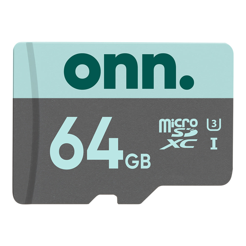 ONN 100006053 64GB Class 10 U3 microSDXC Flash Memory Card, Up to 100MB/s read speed