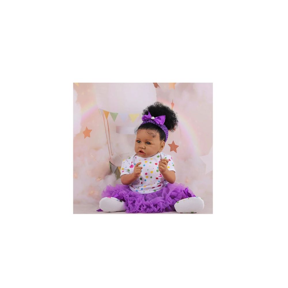 Takanini Reborn Handmade Black Baby Girl Doll Playset with Silicone Limbs