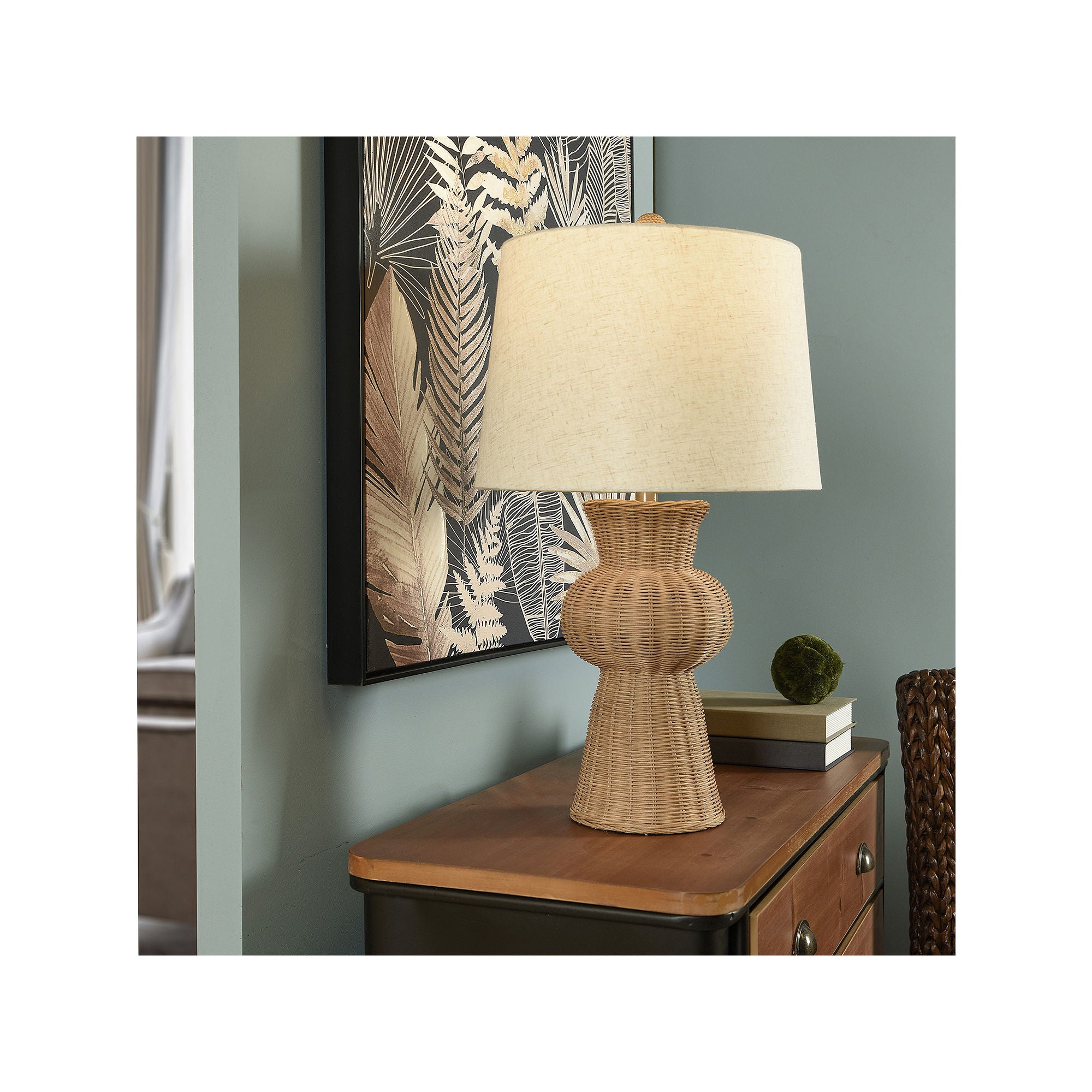 Collective Design By Stylecraft Natural Rattan Table Lamp TL332558DJCDS - NATURAL RATTAN ONE SIZE