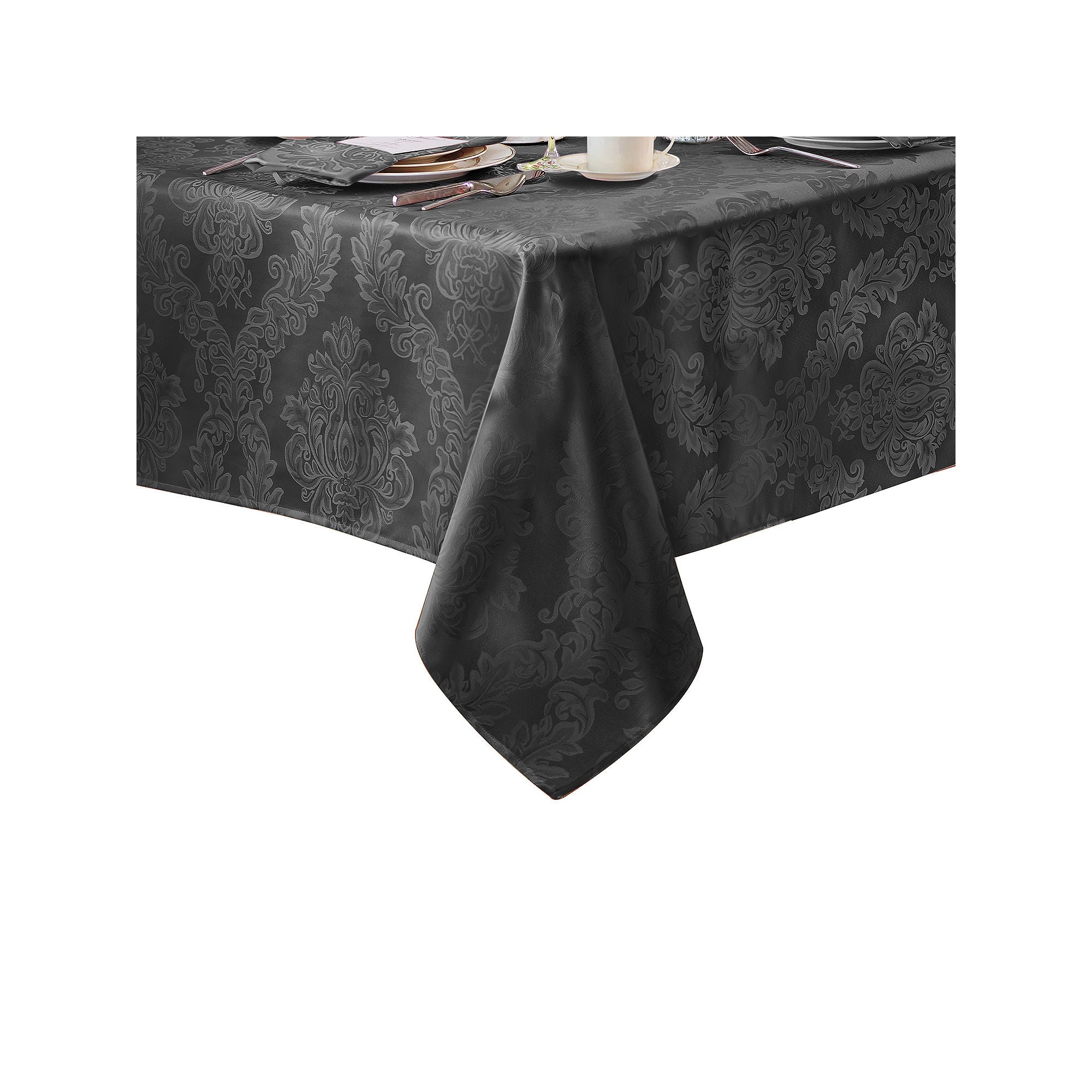 Elrene Home Fashions Barcelona Jacquard Damask Tablecloth - GRAY ONE SIZE