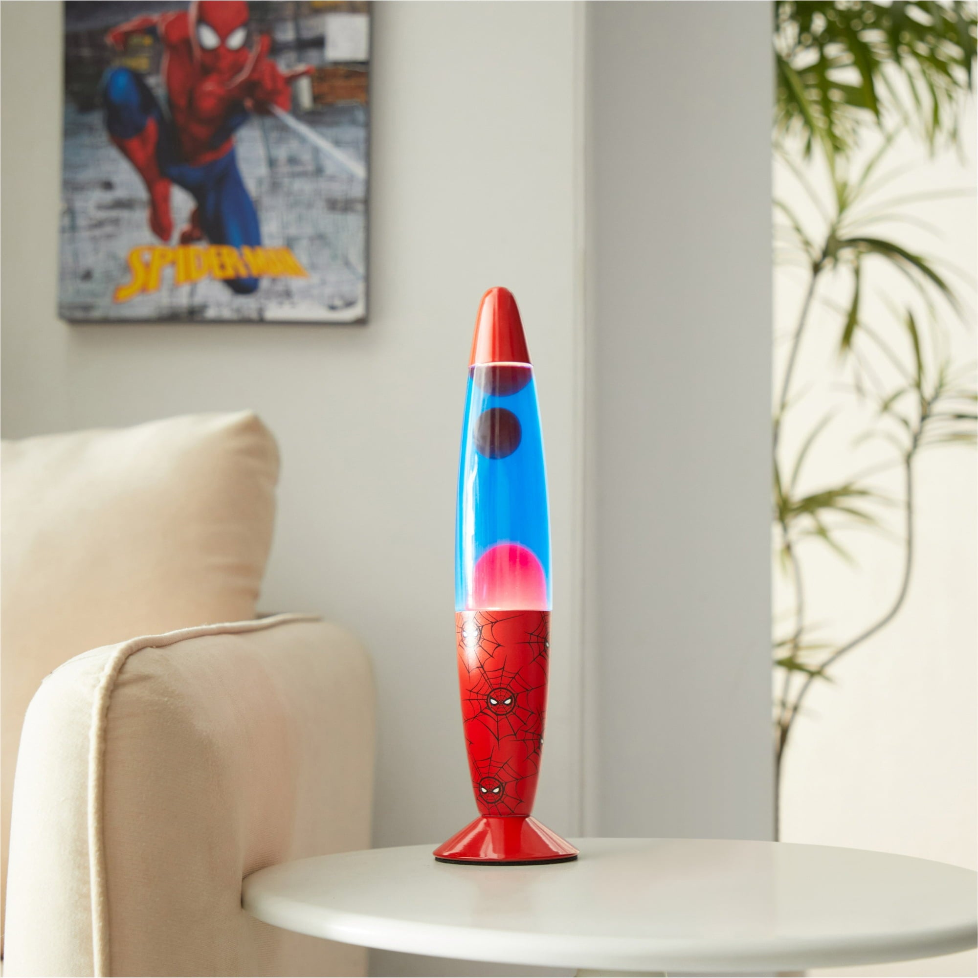 Marvel Spiderman 13 Motion Volcano Lamp, Red Wax in Blue Liquid - Corded Electric