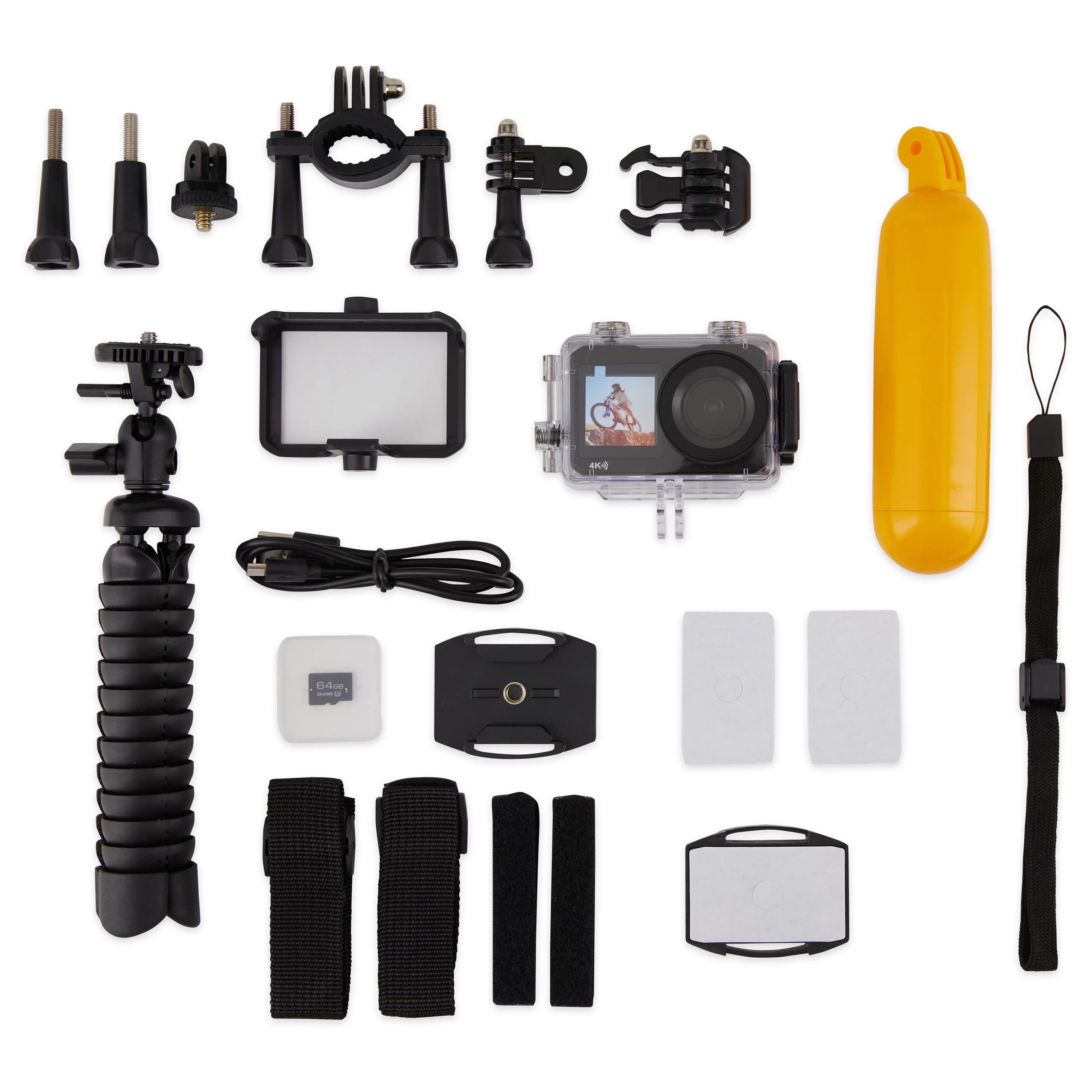 Vivitar DVR923 4K Ultra HD Action Camera Kit Dual Screen with Wifi Bonus Battery Includes SD Card Floating Handle Tripod Mounts 20 Megapixel