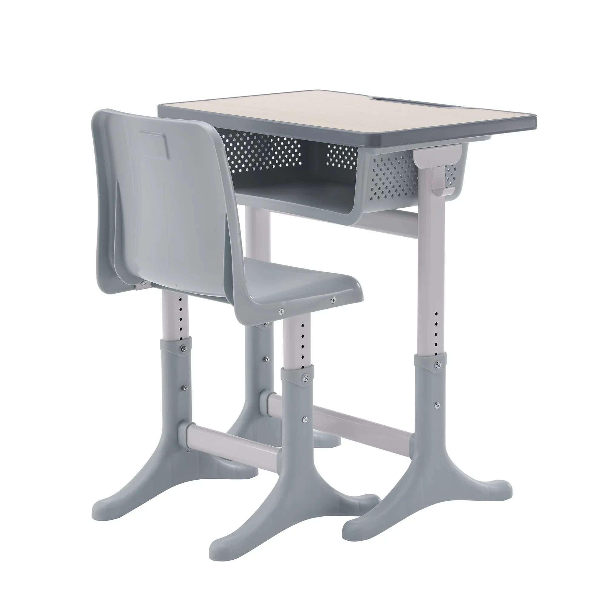 Linon DK117GRY01 Simpson Children's Adjustable Student Desk & Chair Set, Gray