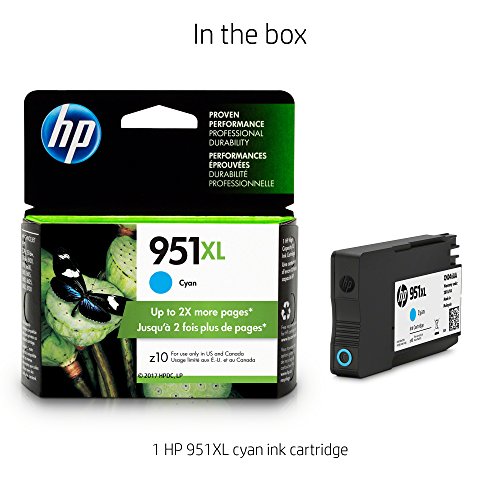 HP CN046AN 951XL Ink Cartridge, Cyan High Yield