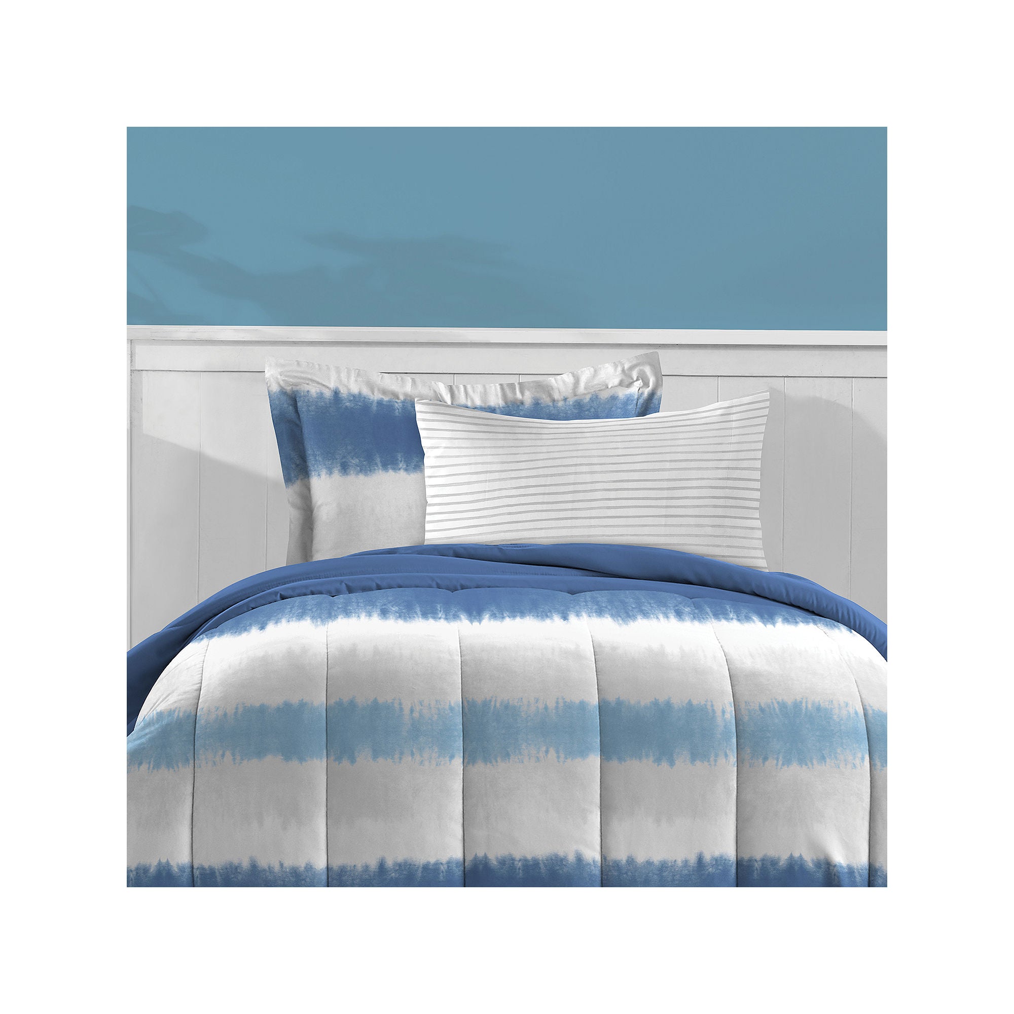 Dream Factory Tie Dye Stripe 5-Pc. Complete Bedding Set With Sheets - BLUE ONE SIZE