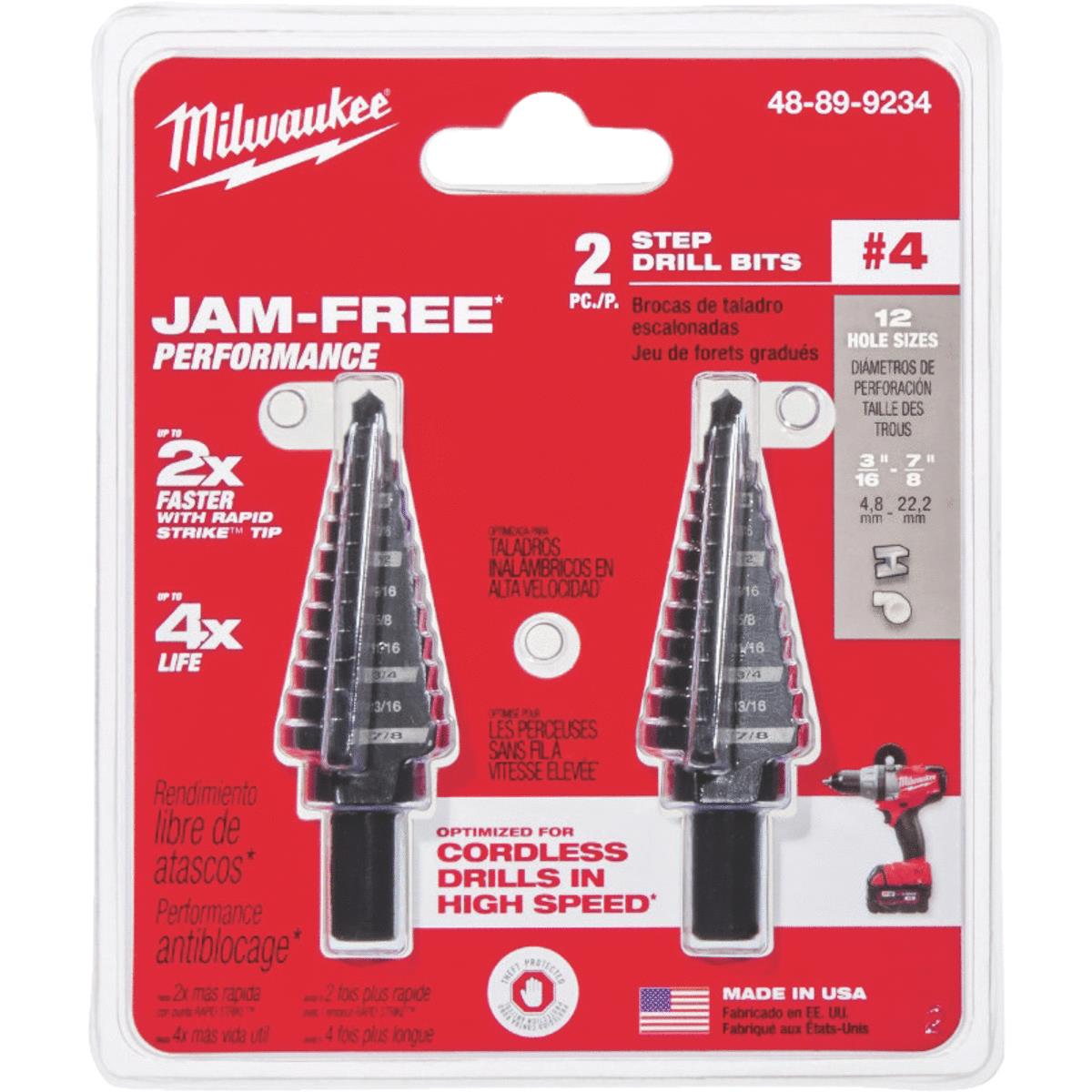 Milwaukee 48-89-9224 Step Bit 6-Piece Set (#1, #4, #6, #7, #8, #9)