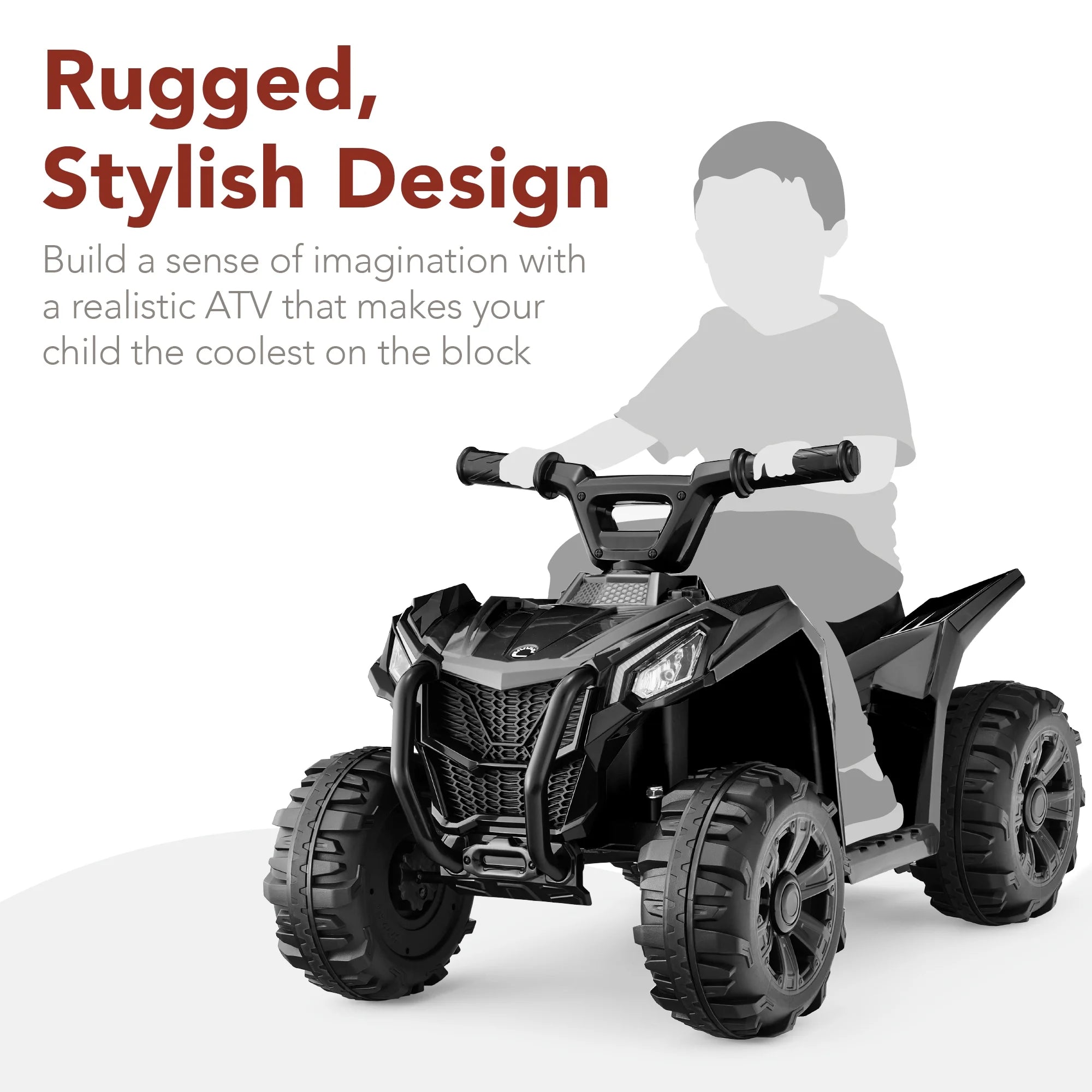 Best Choice Products 25-AD0D-E1D45E85801C 6V Kids Ride-On 4-Wheeler Quad ATV Car w/ 1.8mph Max Speed, Treaded Tires - Black