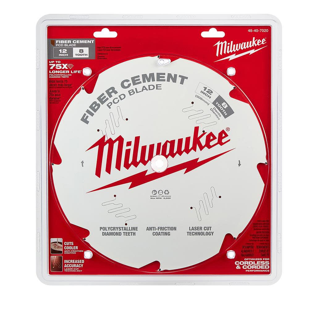 Milwaukee 48-40-7020 12 in. PCD/Fiber Cement Circular Saw Blade