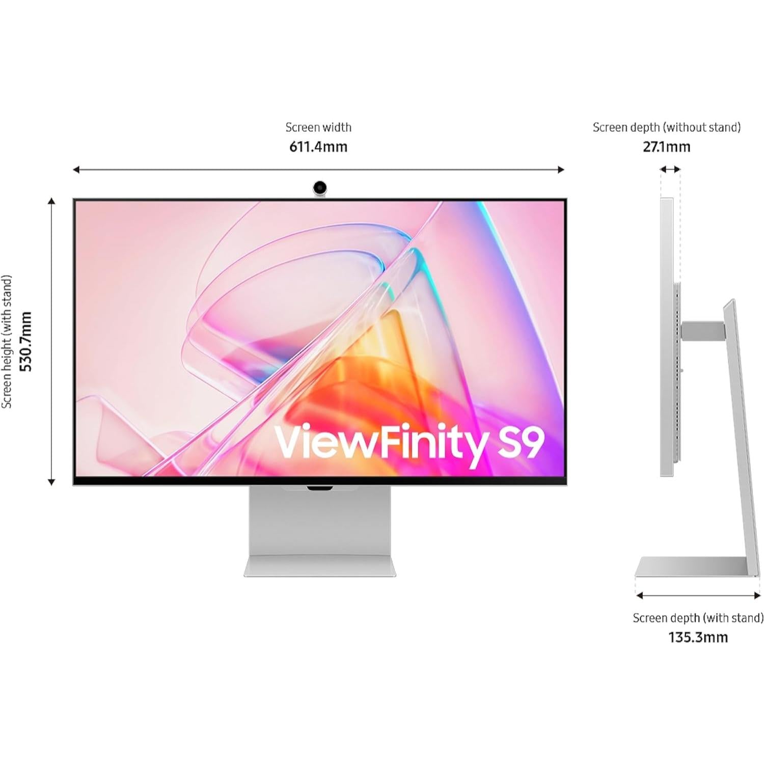 Samsung LS27C900PANXZA ViewFinity S9 Series 5K Computer Monitor Thunderbolt 4 DisplayPort Matte Display 4K Slimfit-Camera 27