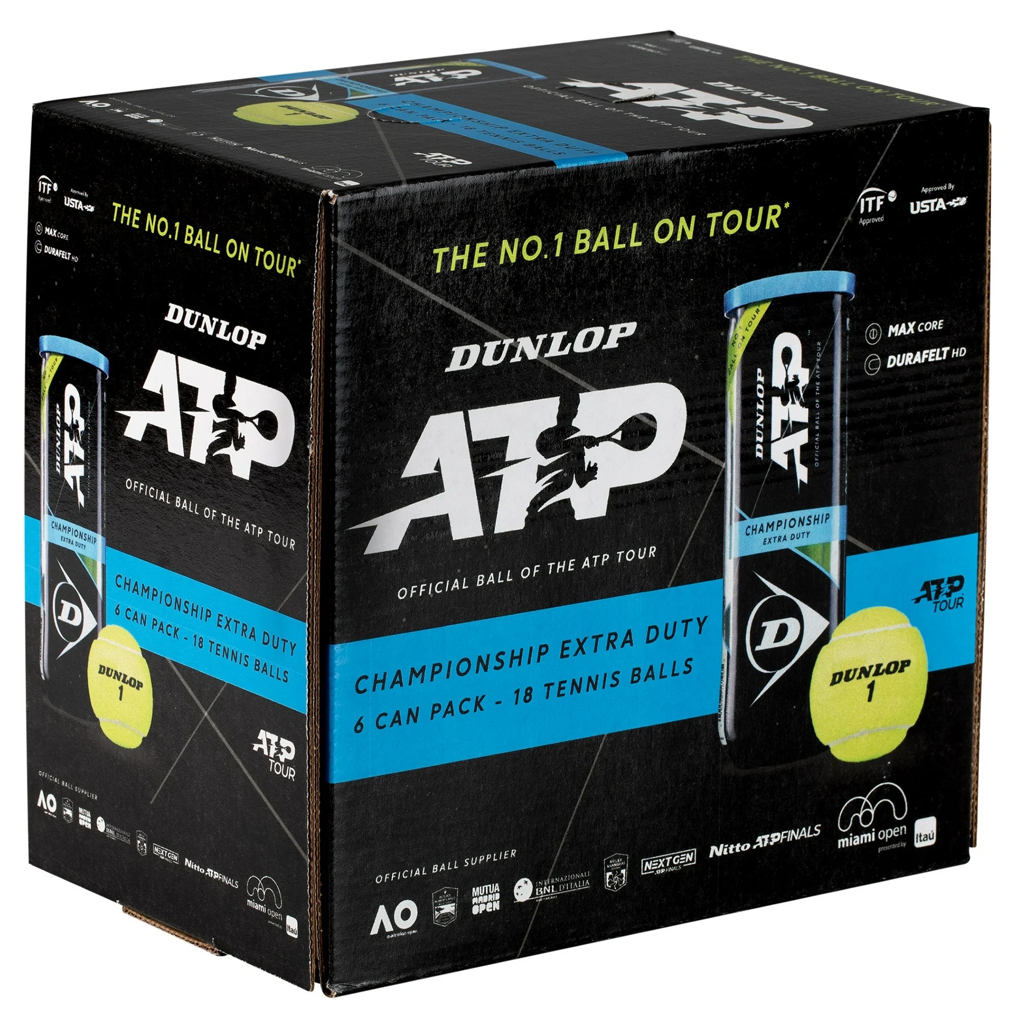 Dunlop ATP CHAMP EXTRA DUTY ATP Championship Tennis Balls, Single