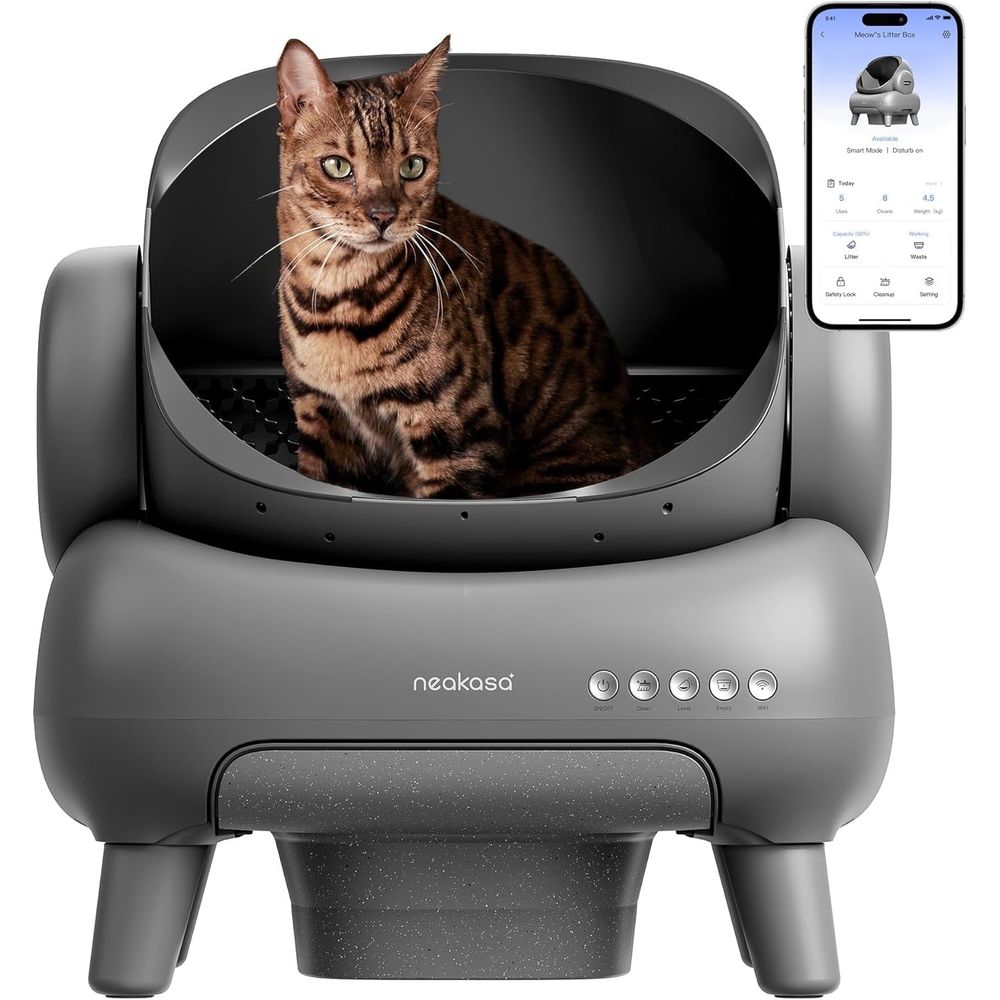 Neakasa M1 Open-Top Self-Cleaning Cat Litter Boxes, Automatic 7.17L Cat Litter Box with APP Control, Gray