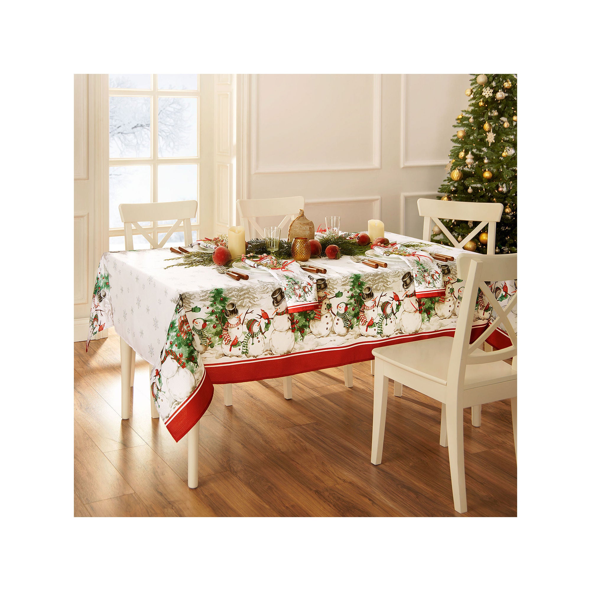 Elrene Home Fashions Snowman Winterland Tablecloth - MULTI ONE SIZE