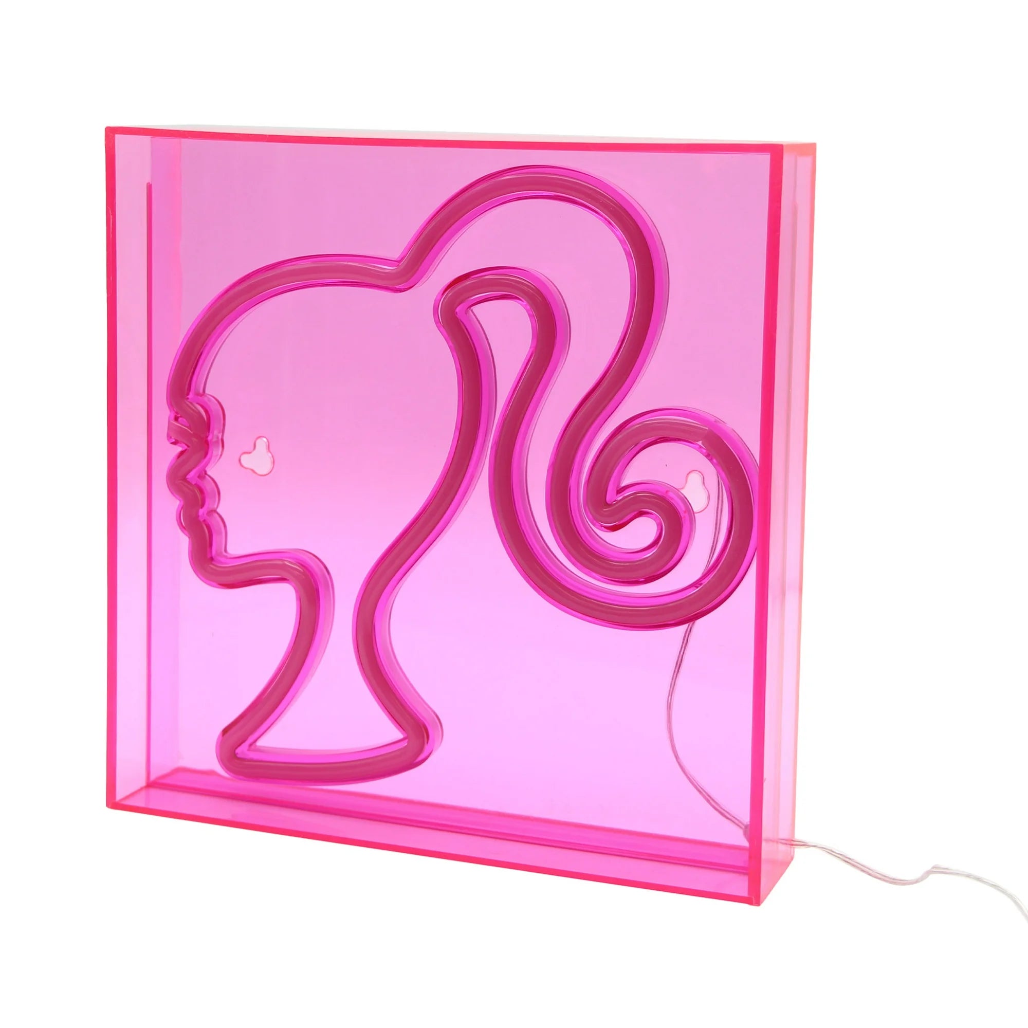 Barbie BARLED103WM Icon LED Neon Pink Sign - 9x9 Square USB Powered