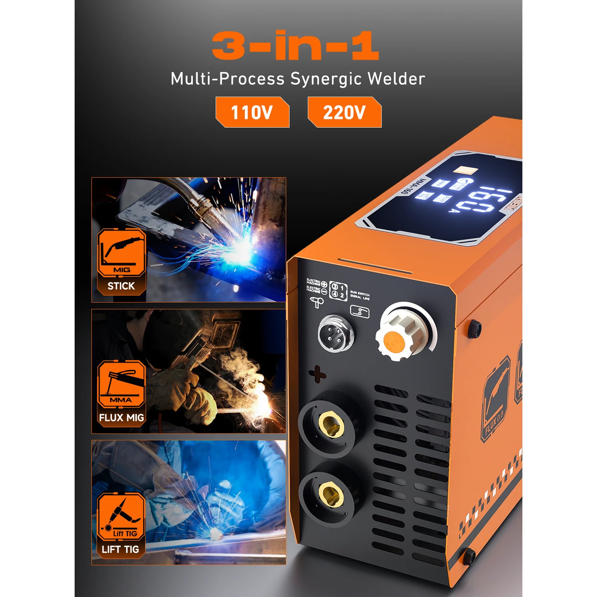 RUBIK Rubikwelder-MMA-160A-Spool-Gun Gasless Welding Spool Gun & 160A ARC Machine, Efficient Coreless MIG Welding