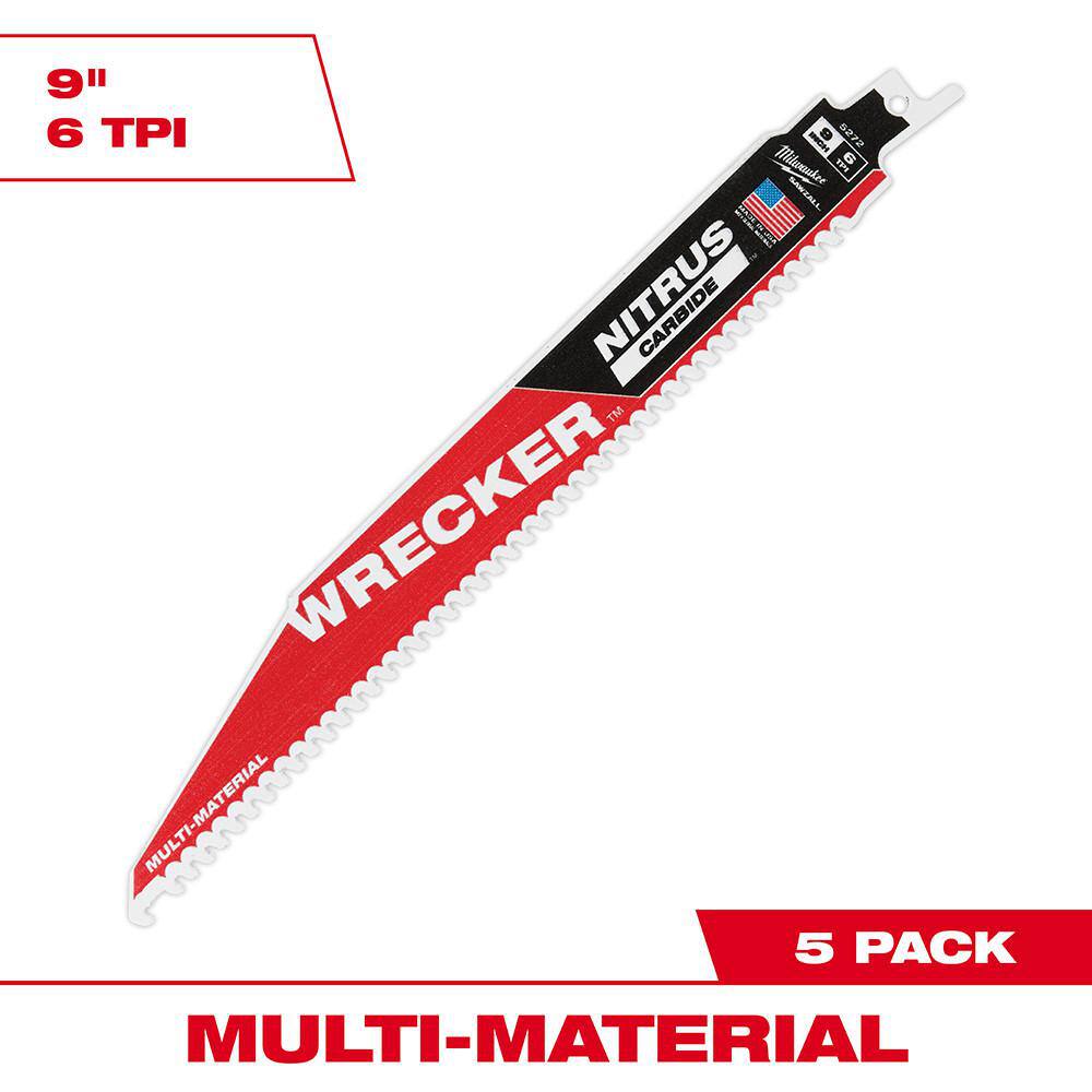 Milwaukee 48-00-5572 9 The WRECKER with NITRUS CARBIDE 5PK