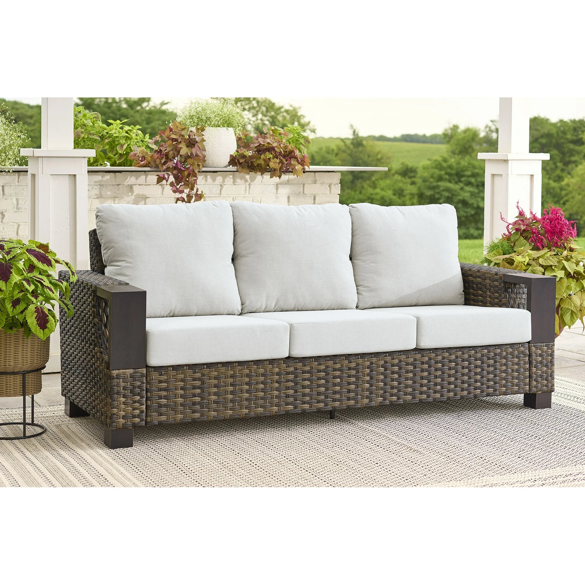 Better Homes & Gardens BH5636262711802 Rockport Outdoor Wicker Sofa, Brown