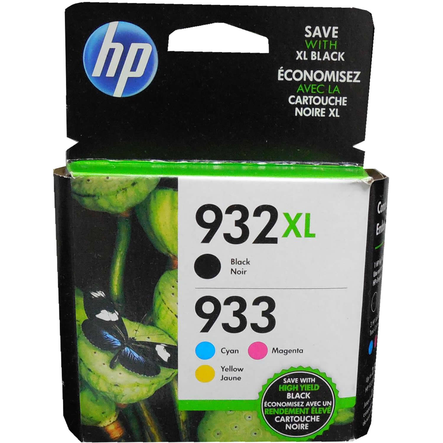 HP C2P00FN 932XL/933 High Yield Black and Standard C/M/Y Color Ink Cartridges