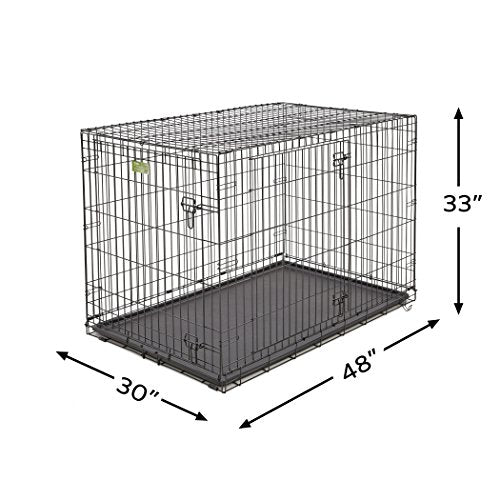 MidWest Homes for Pets 1548DDU Dog Crate | iCrate Single Door & Double Door Folding Metal Dog Crates