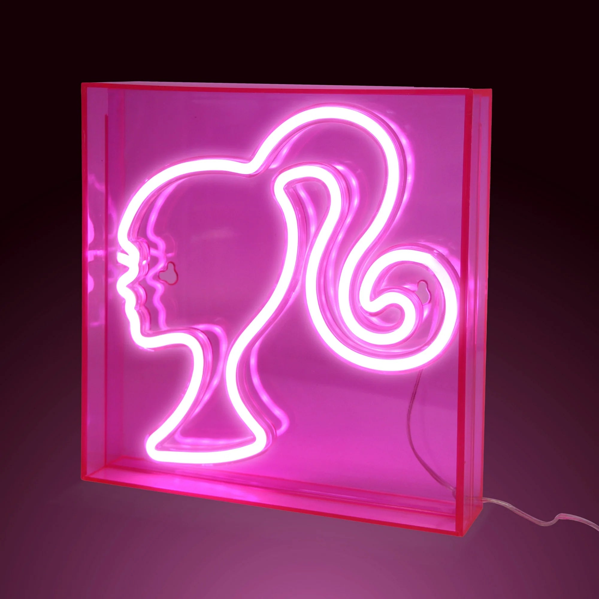 Barbie BARLED103WM Icon LED Neon Pink Sign - 9x9 Square USB Powered