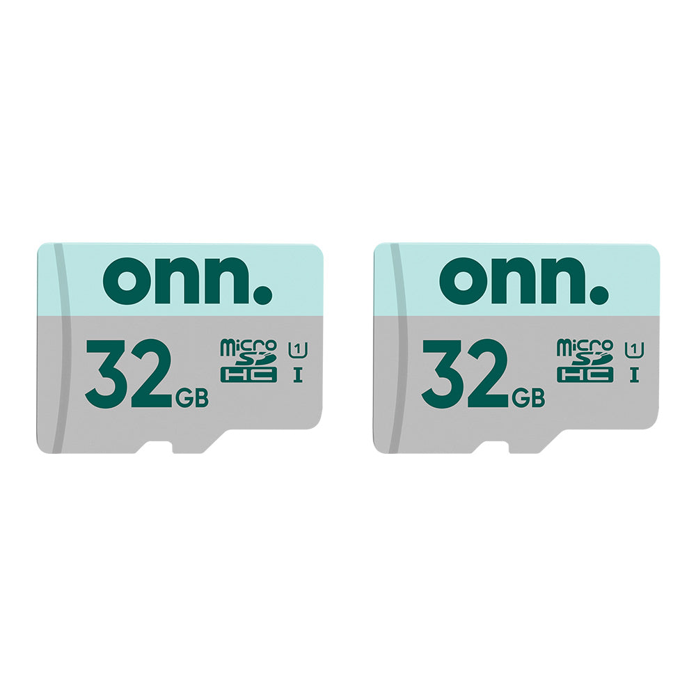 Onn 100006052 32GB Class 10 U1 Microsdhc Flash Memory Card, 2-Pack