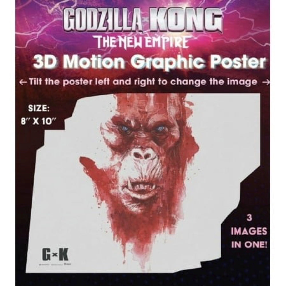 Godzilla v Kong The New Empire 3D Motion Graphic Poster 8 x 10