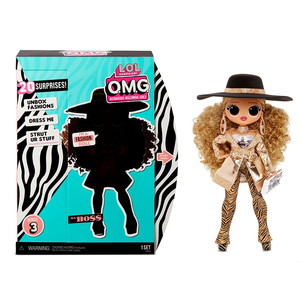 L.O.L. Surprise! 567219E7C O.M.G. Series 3 Da Boss Fashion Doll with 20 Surprises