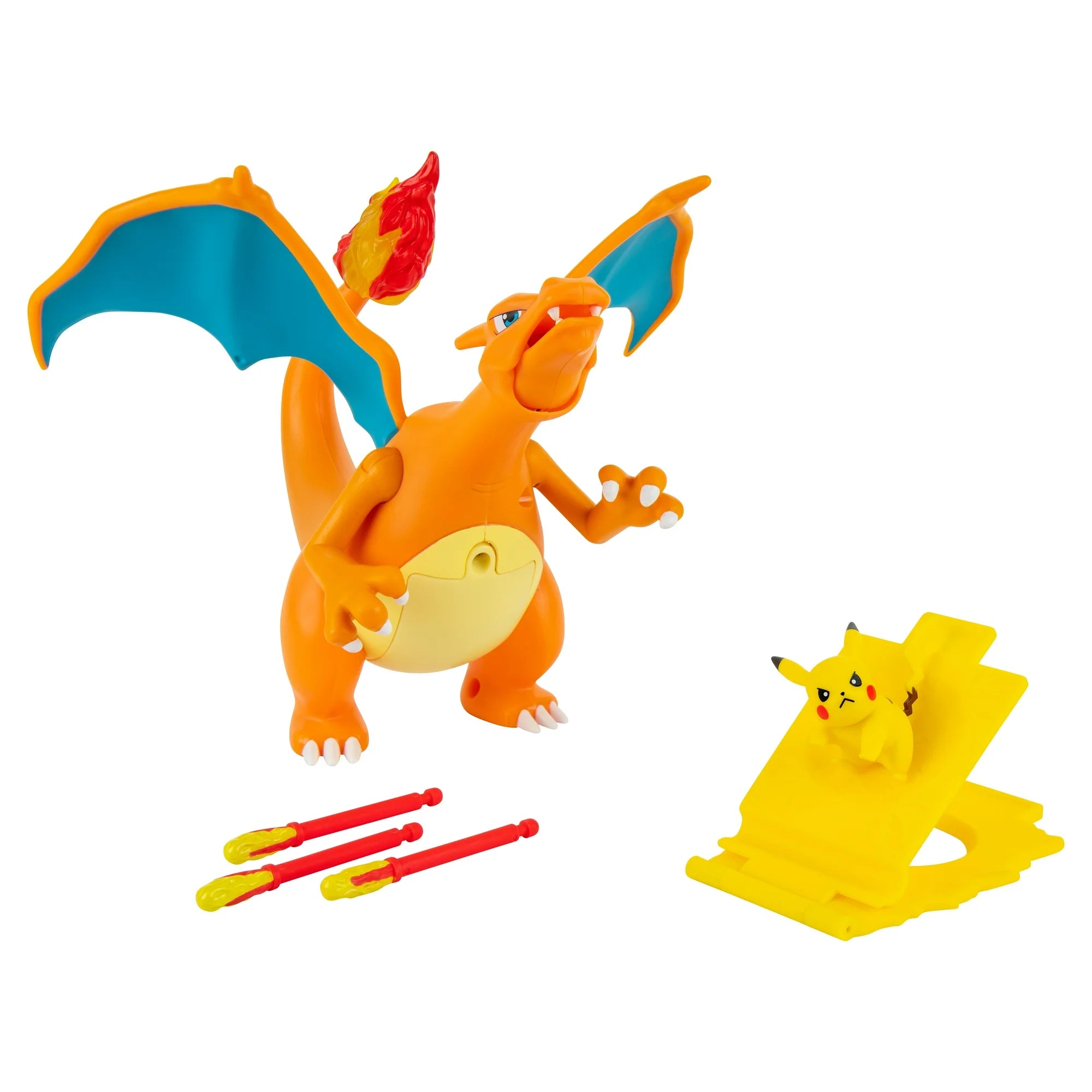 Jazwares PKW4262 Pokemon 6 Interactive Charizard Deluxe Figure W/2 Pikachu Figure