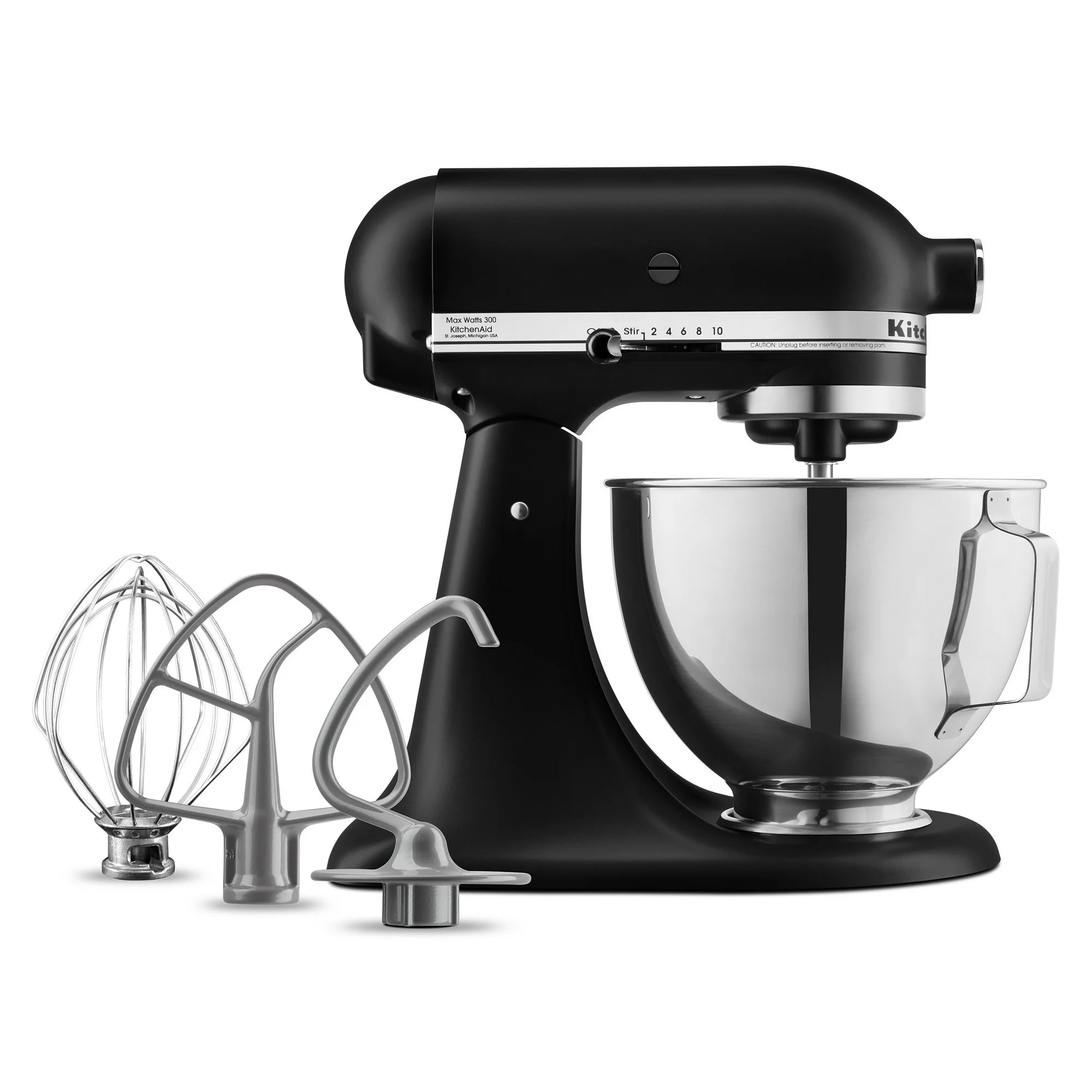 KitchenAid KSM97 Deluxe 4.5 Quart Tilt-Head Stand Mixer, Black Matte