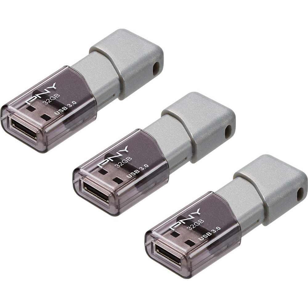 PNY P-FD32GX3TBOP-MP 32GB Turbo Attache 3 USB 3.0 Flash Drive 3-Pack