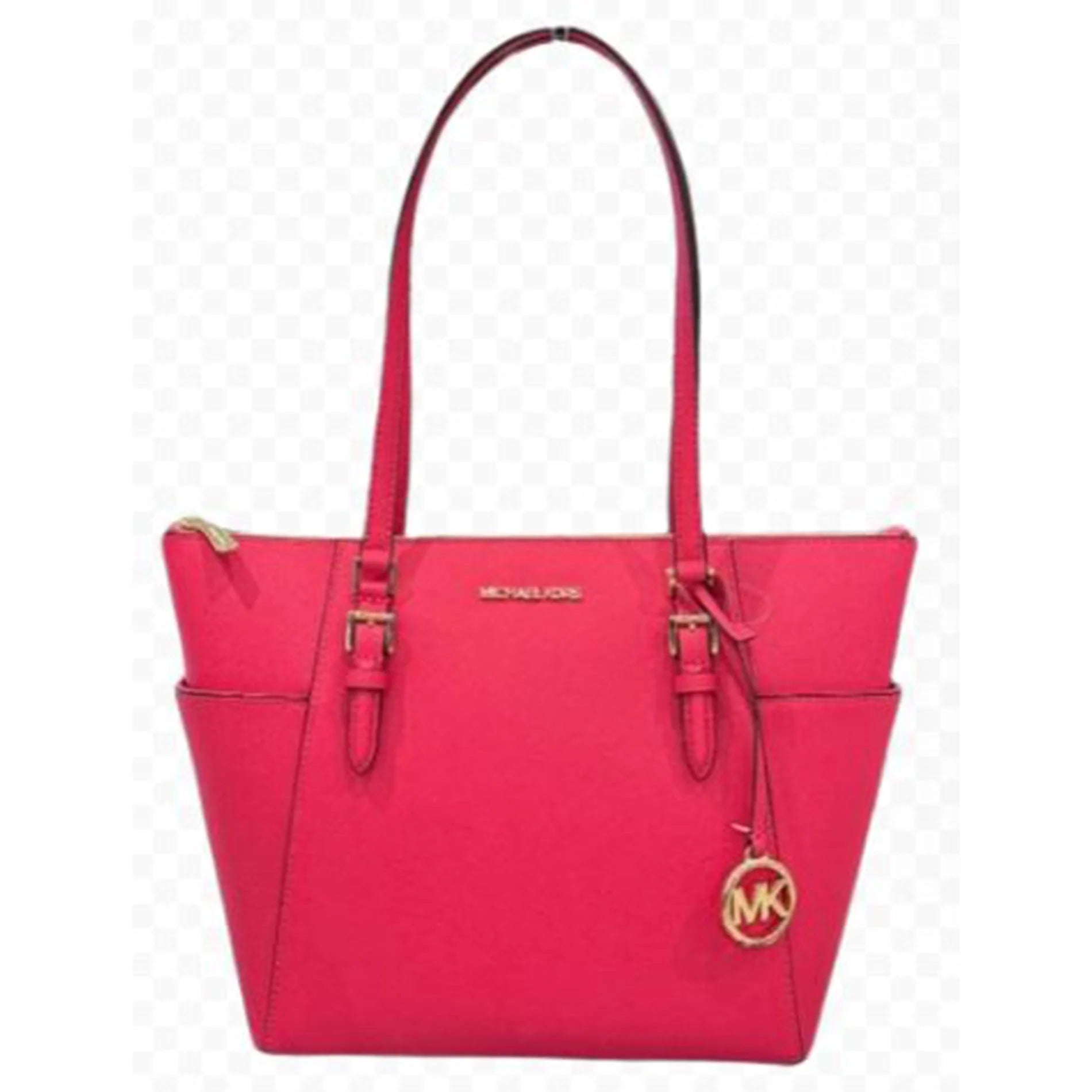 Michael Kors Womens Charlotte Large Top Zip Tote, Electric Pink