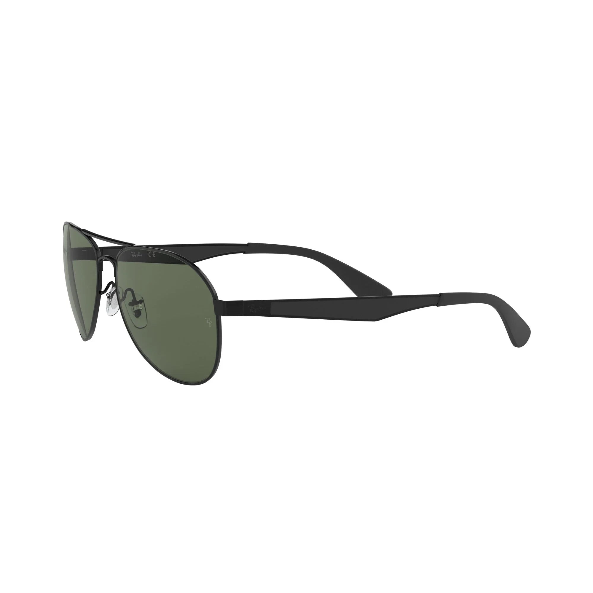 Ray-Ban RB3549 Aviator Sunglasses, Matte Black/Dark Green, 58 mm