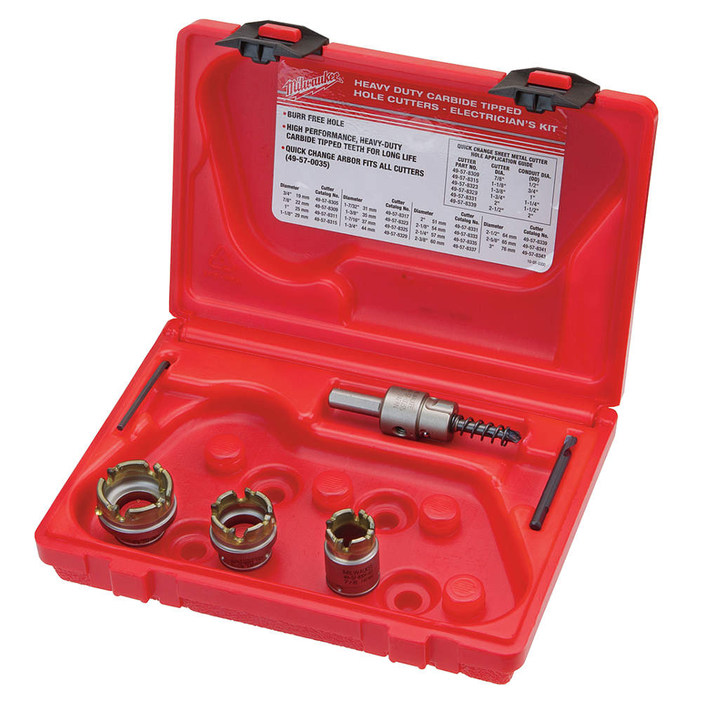 Milwaukee 49-22-8300 5-Piece Electricians Carbide Hole Saw Kit